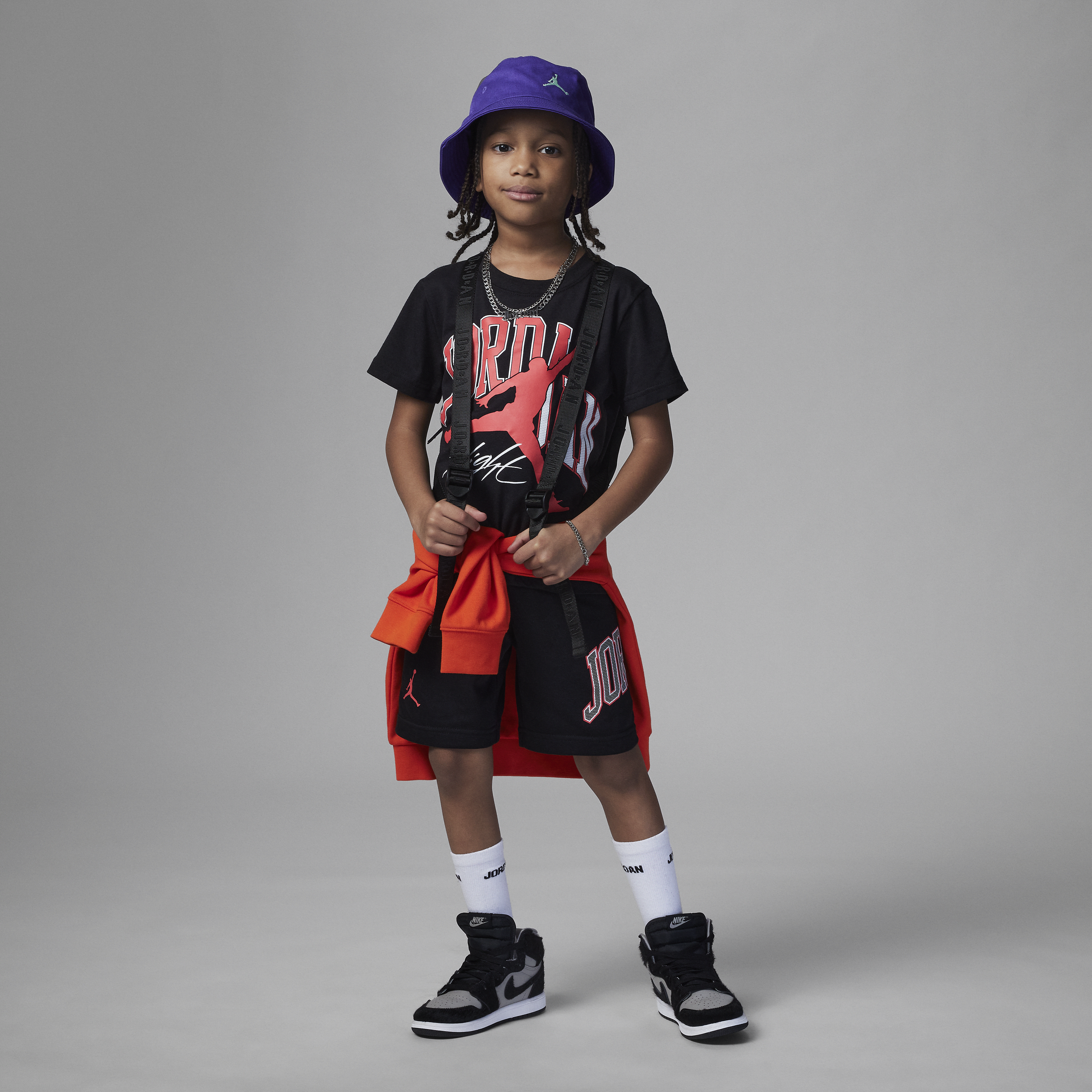 Nike Todelt Jordan-sæt med hjemme- og udebaneshorts til mindre børn - sort