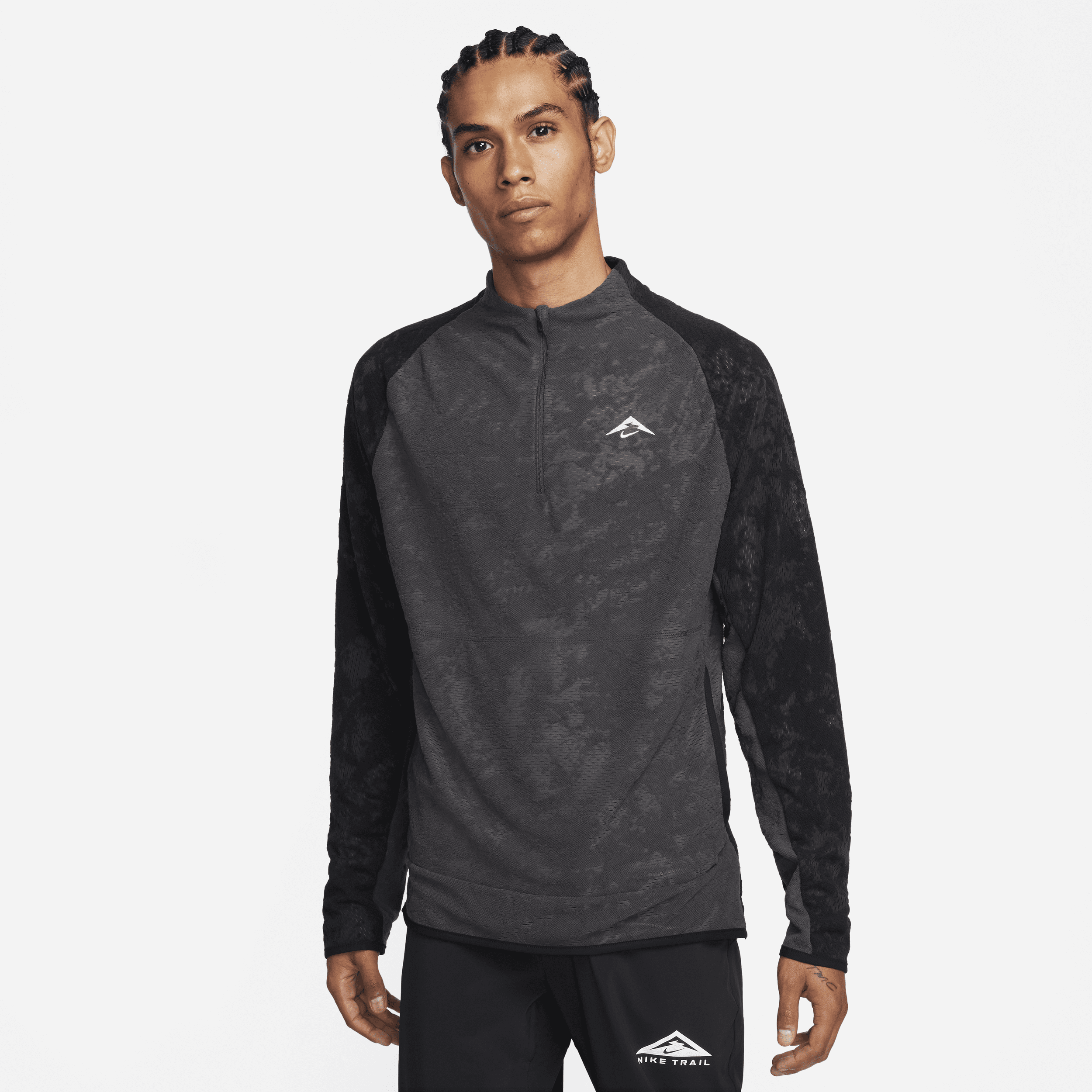 Nike Trail Camiseta de running Dri-FIT con media cremallera - Hombre - Gris