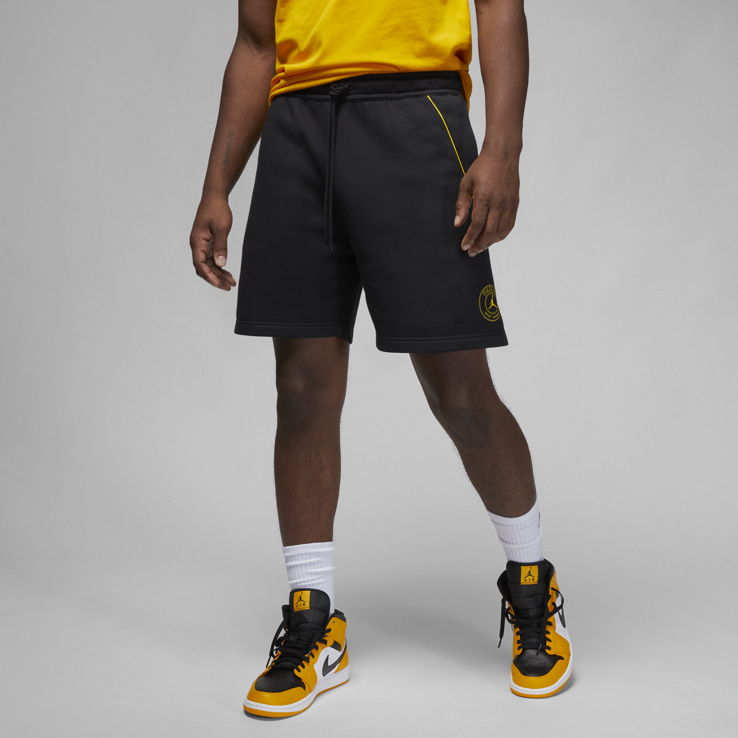 Nike Paris Saint-Germain-fleeceshorts til mænd - sort