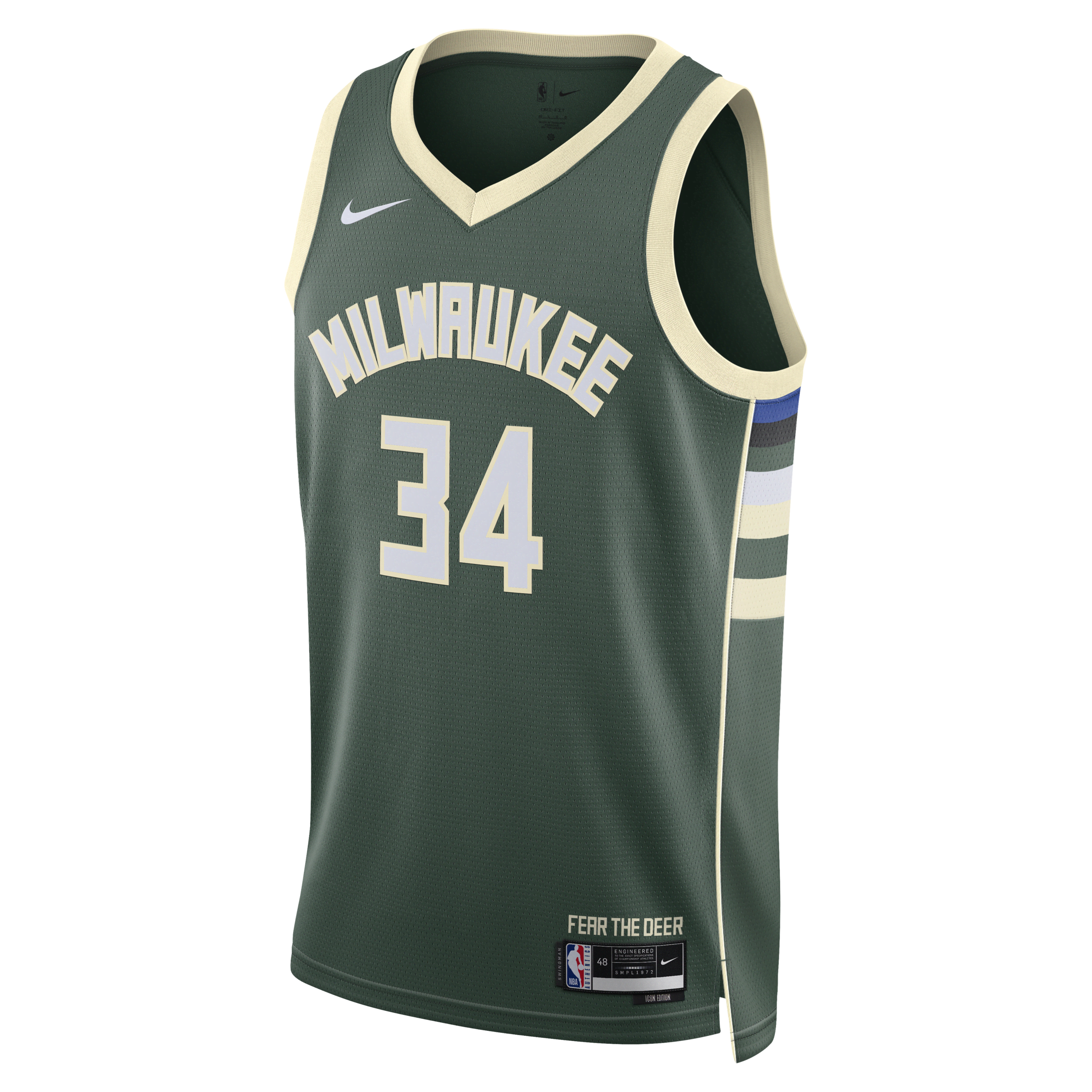 Milwaukee Bucks Icon Edition 2022/23 Nike Dri-FIT Swingman NBA-jersey voor heren - Groen