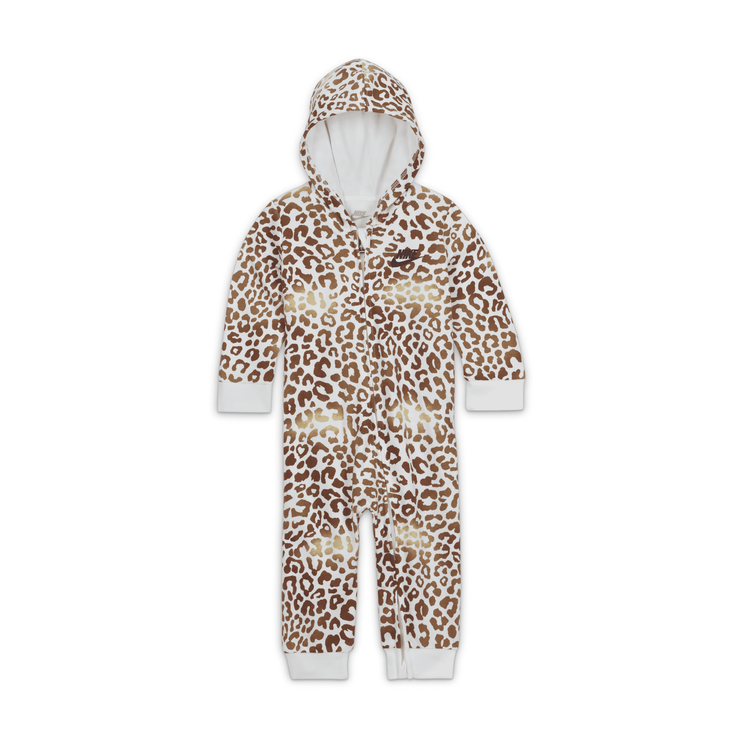 Nike Hooded Printed Coverall-heldragt til babyer (3-6M) - brun