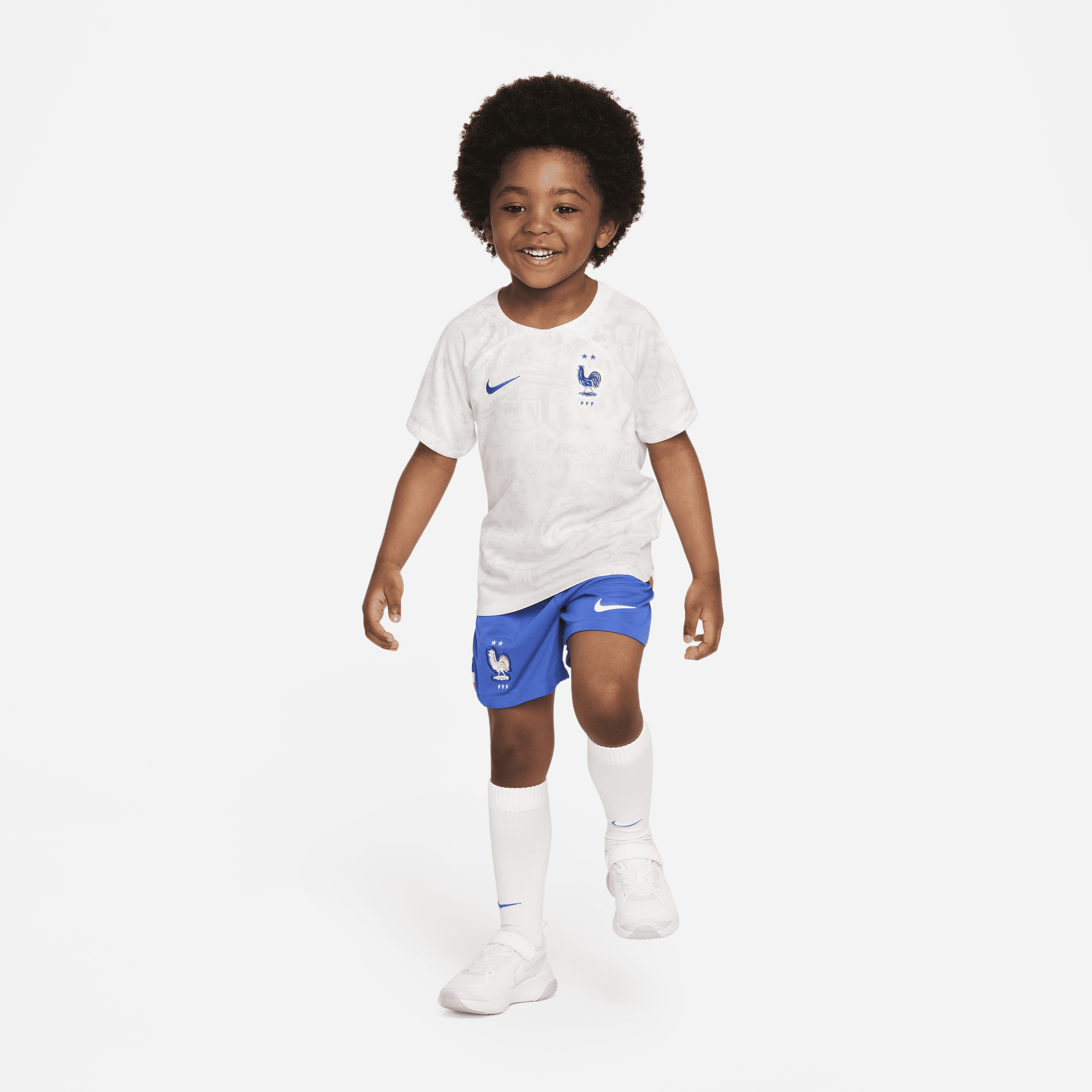 Nike FFF 2022/23 Away-fodboldsæt til mindre børn - hvid