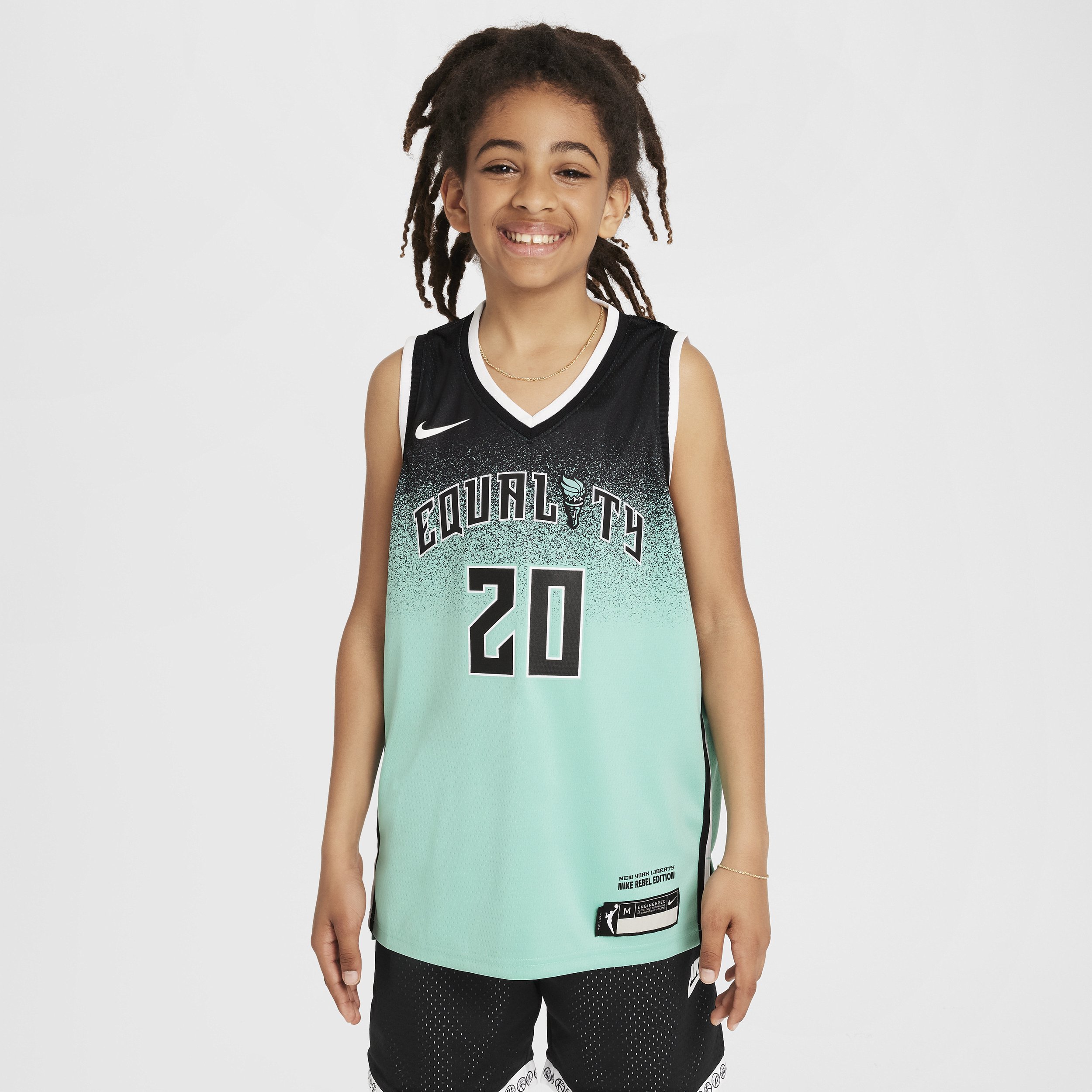 Sabrina Ionescu New York Liberty 2023 Rebel Edition Swingman Nike Dri-FIT WNBA-jersey voor jongens - Groen