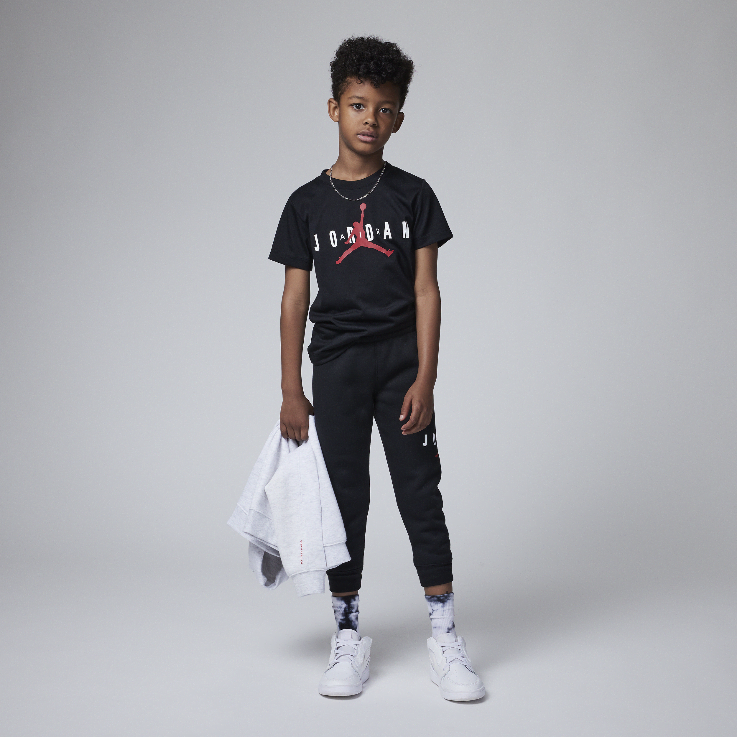Jordan Jumpman Sustainable-sæt med bukser til mindre børn - sort