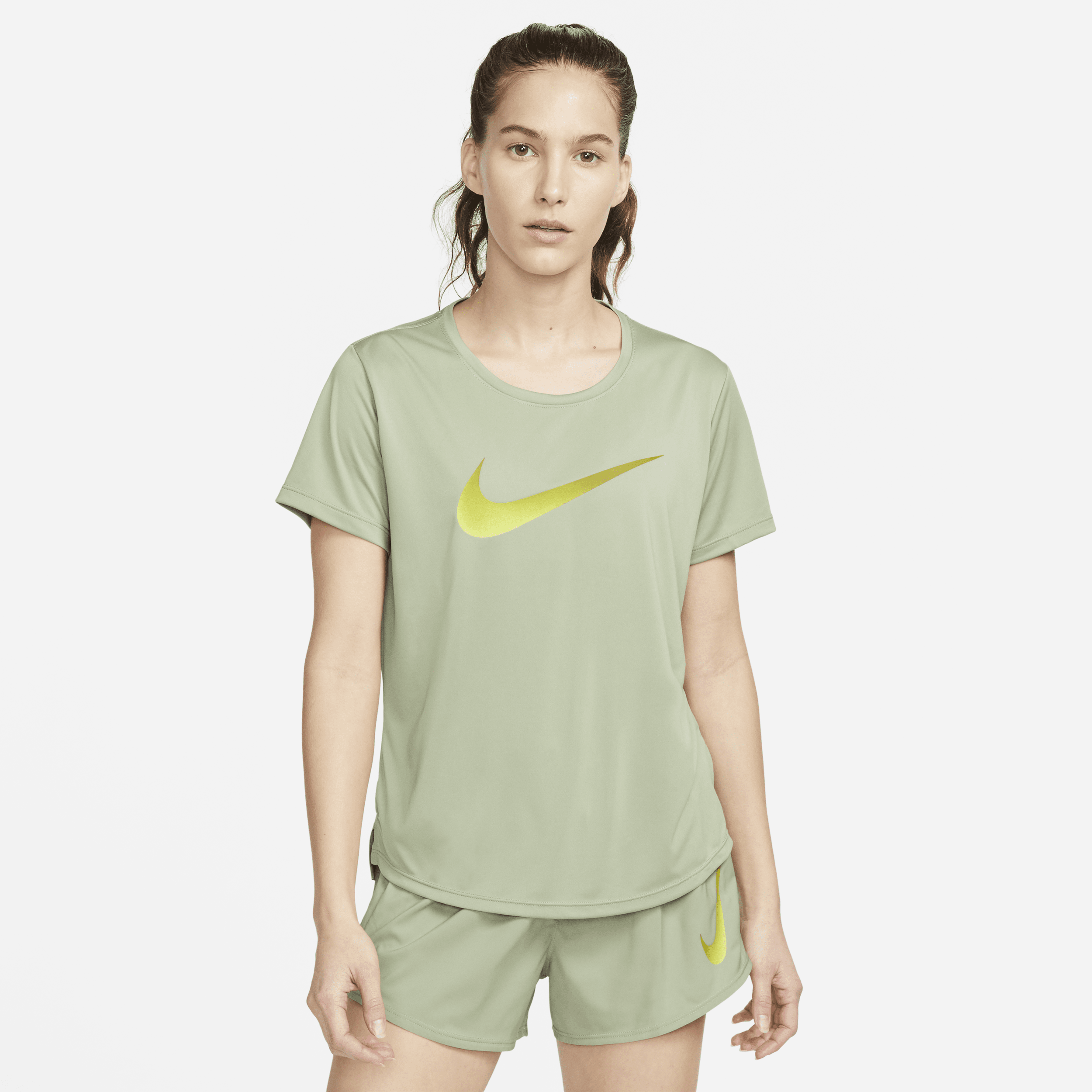 Nike Dri-FIT One Hardlooptop met korte mouwen voor dames - Groen