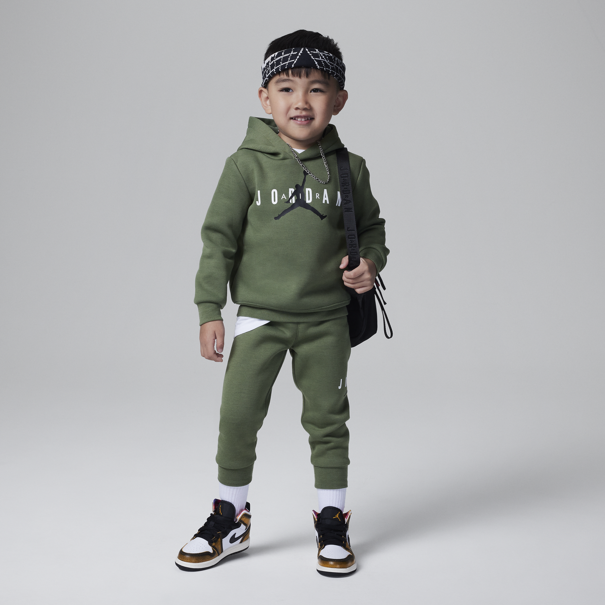Nike Todelt Jordan Sustainable Pullover Hoodie Set-sæt til småbørn - brun