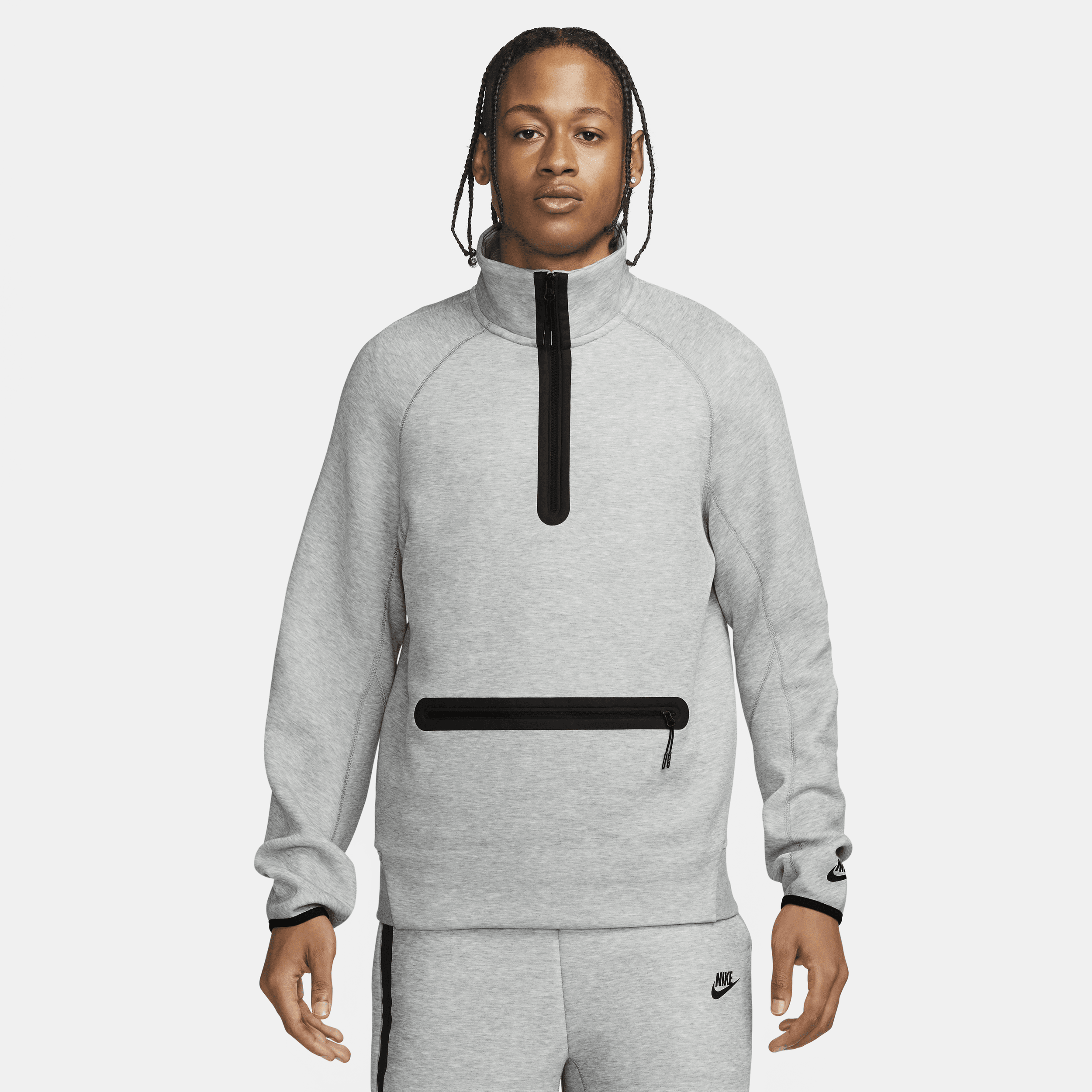 Felpa con zip a metà lunghezza Nike Sportswear Tech Fleece – Uomo - Grigio