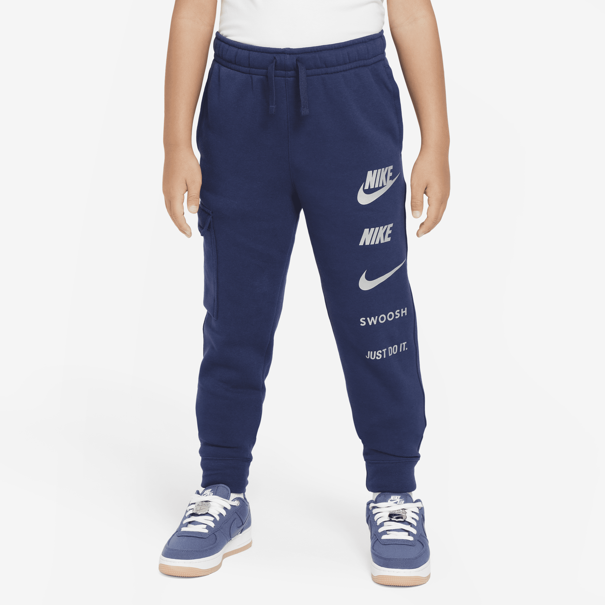 Nike Sportswear-cargobukser i fleece til større børn (drenge) - blå