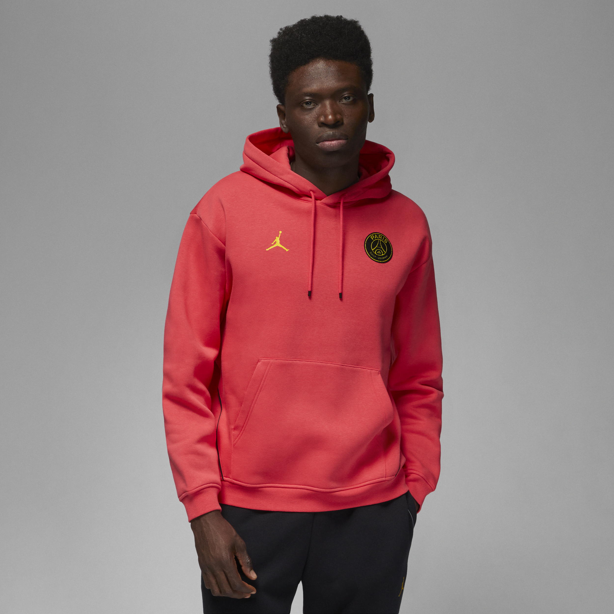 Nike Paris Saint-Germain-fleecehættetrøje til mænd - rød