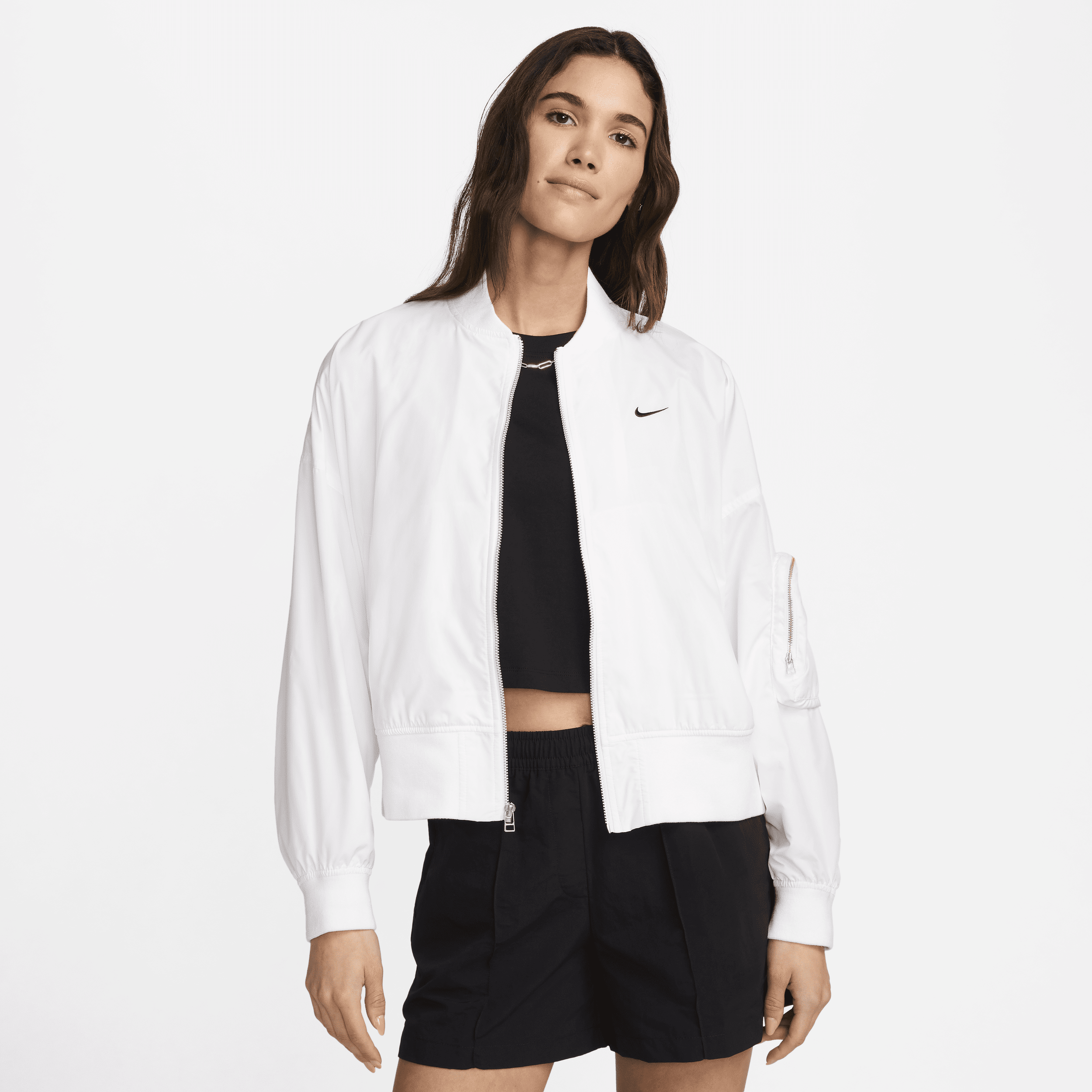 Giacca bomber oversize Nike Sportswear Essential – Donna - Bianco
