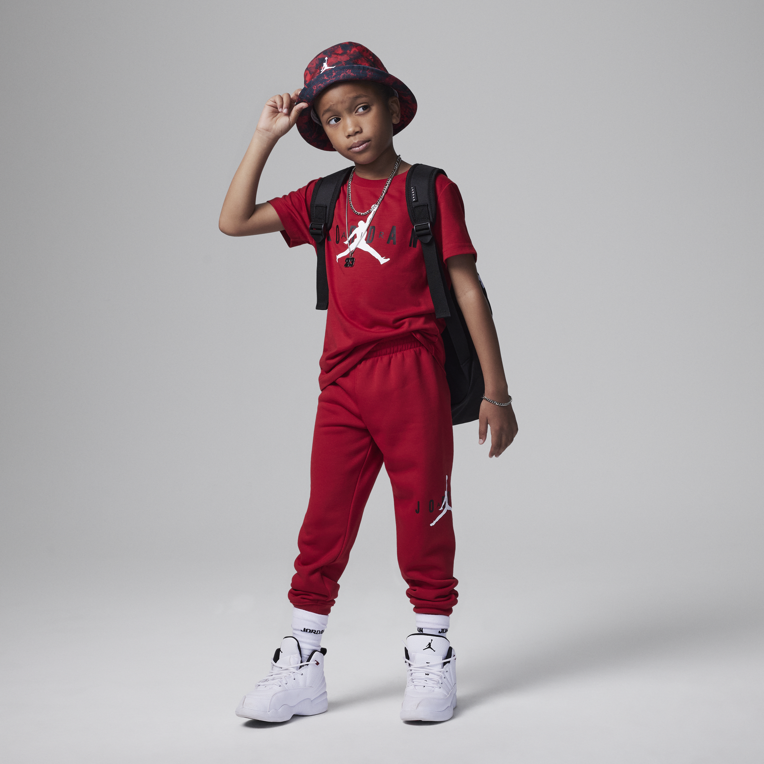 Nike Completo sostenibile con pantaloni Jumpman Jordan – Bambini - Rosso