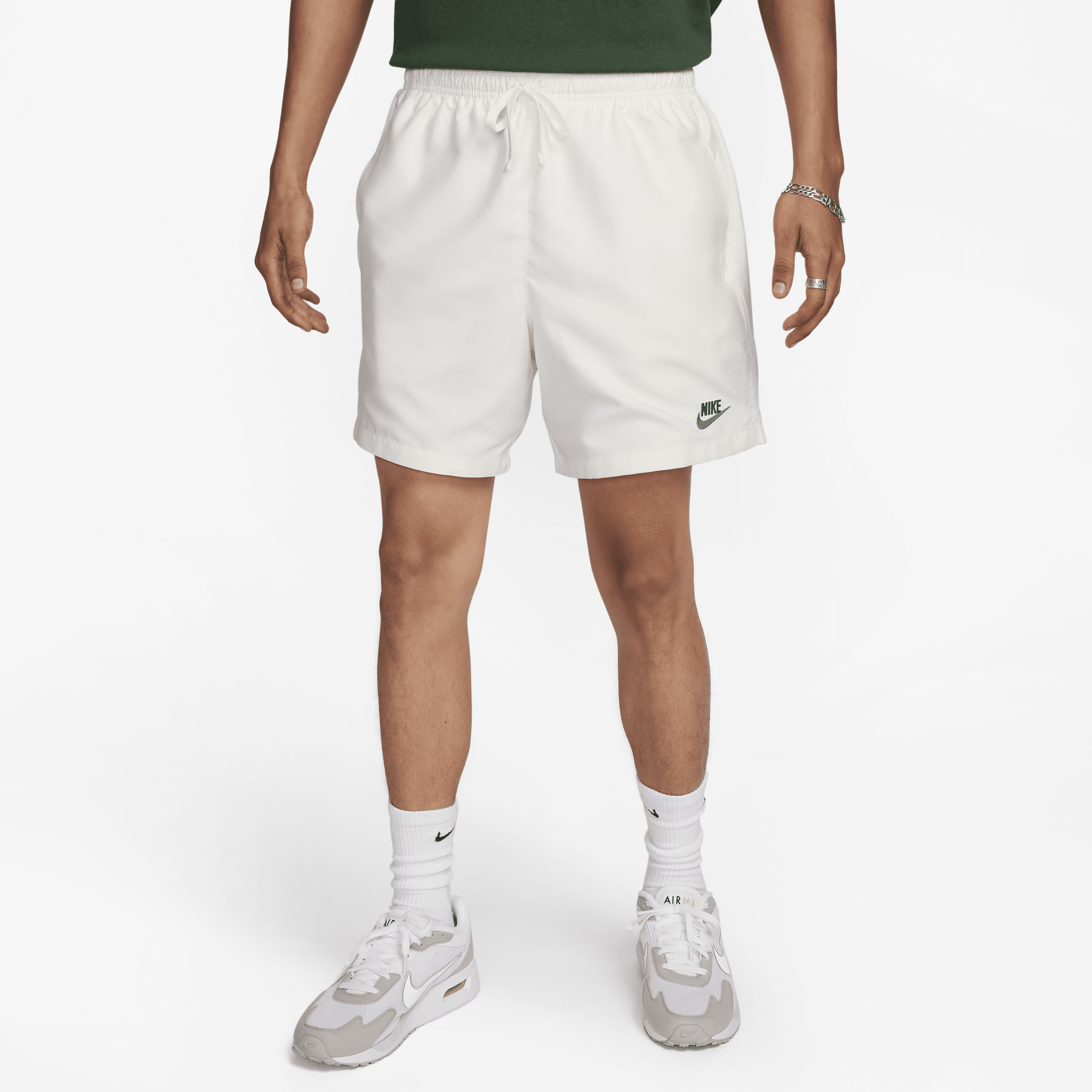 Vævede Nike Sportswear-Flow-shorts til mænd - hvid