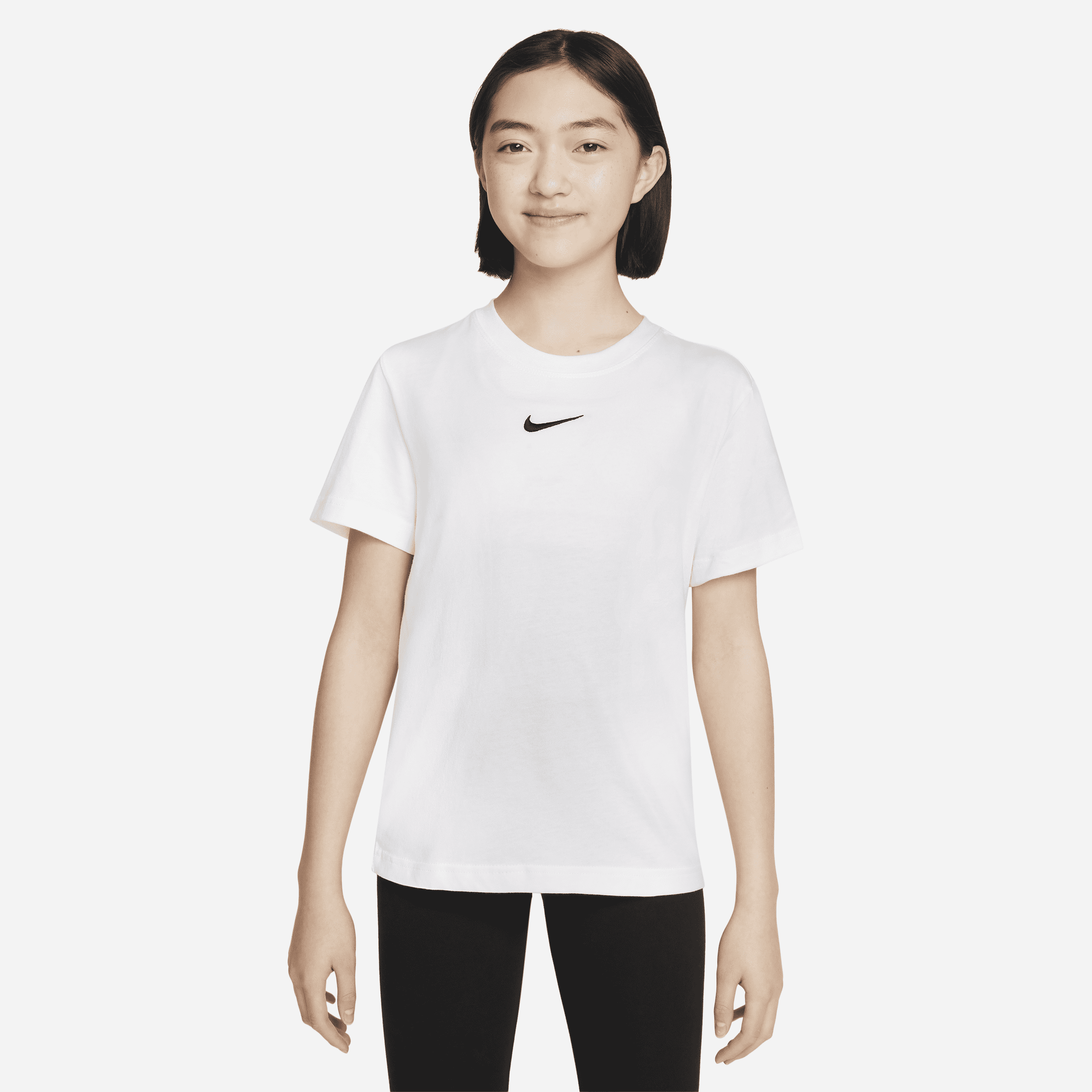 Nike Sportswear-T-shirt til store børn (piger) - hvid