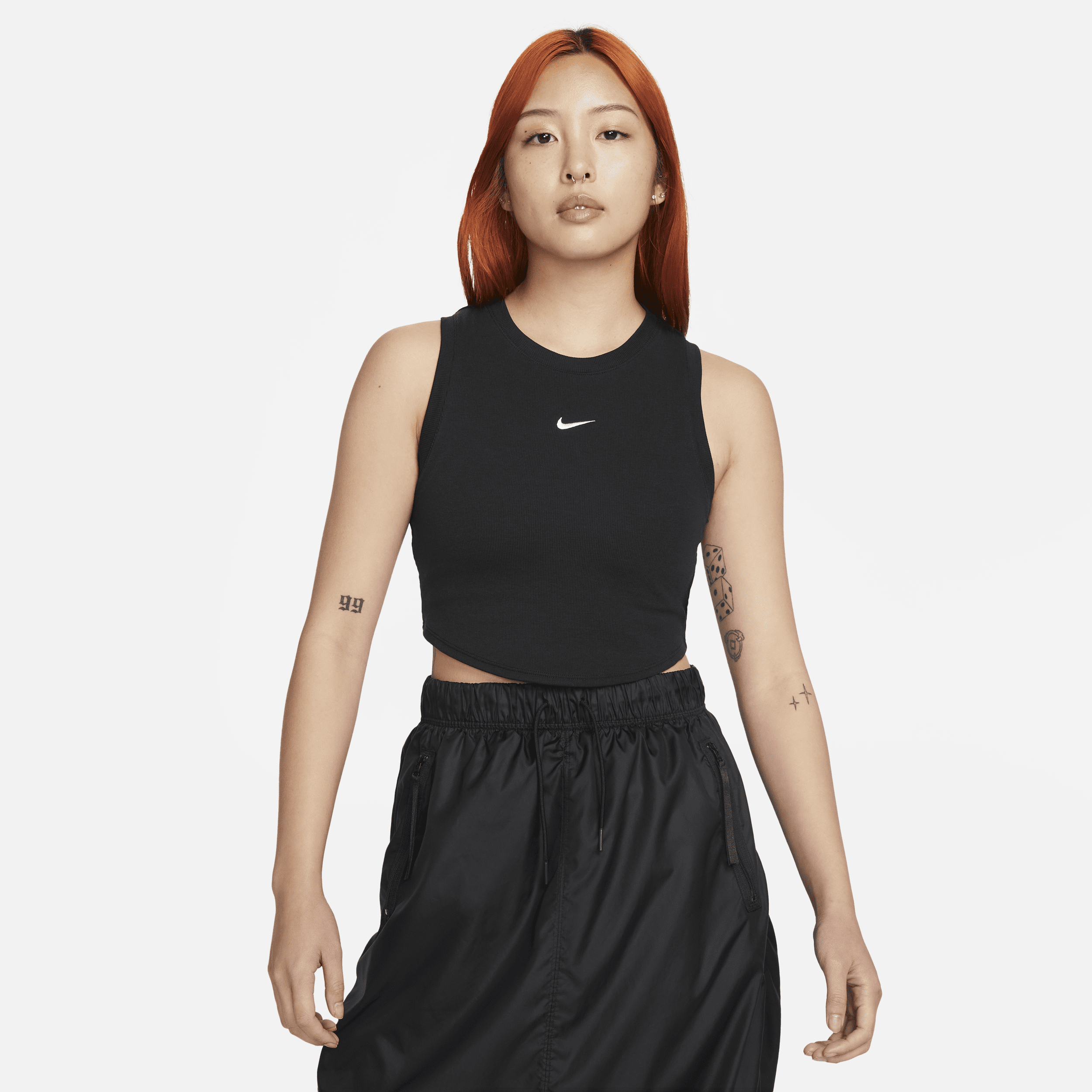 【ナイキ(NIKE)公式ストア】ナイキ スポーツウェア エッセンシャル ウィメンズ リブド クロップド タンクトップ FB8280-010 ブラック 【ナイキ(NIKE)公式ストア】ナイキ スポーツウェア エッセンシャル ウィメンズ リブド クロップド タンクトップ FB8280-010 ブラック