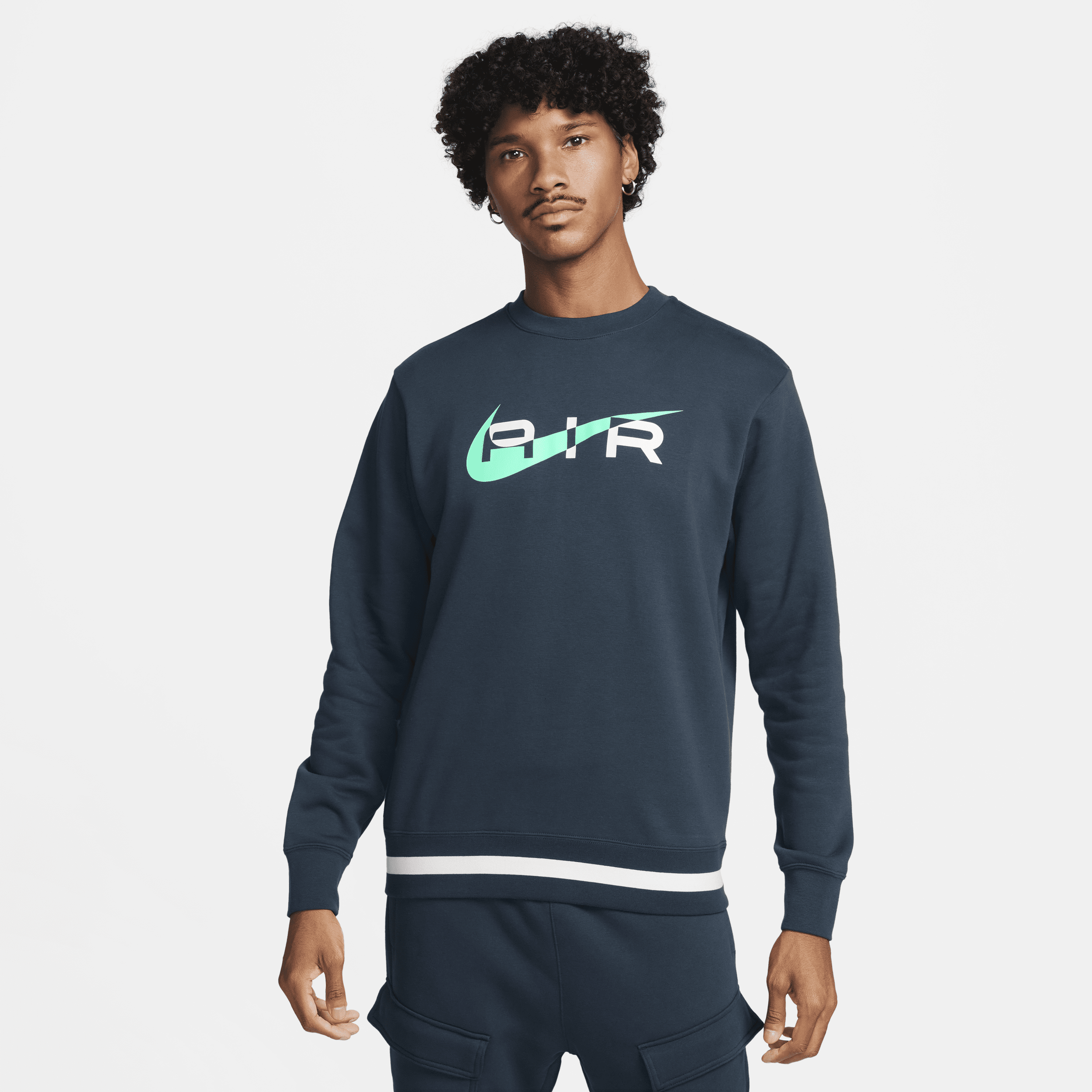 Nike Air-sweatshirt i fleece med rund hals til mænd - blå