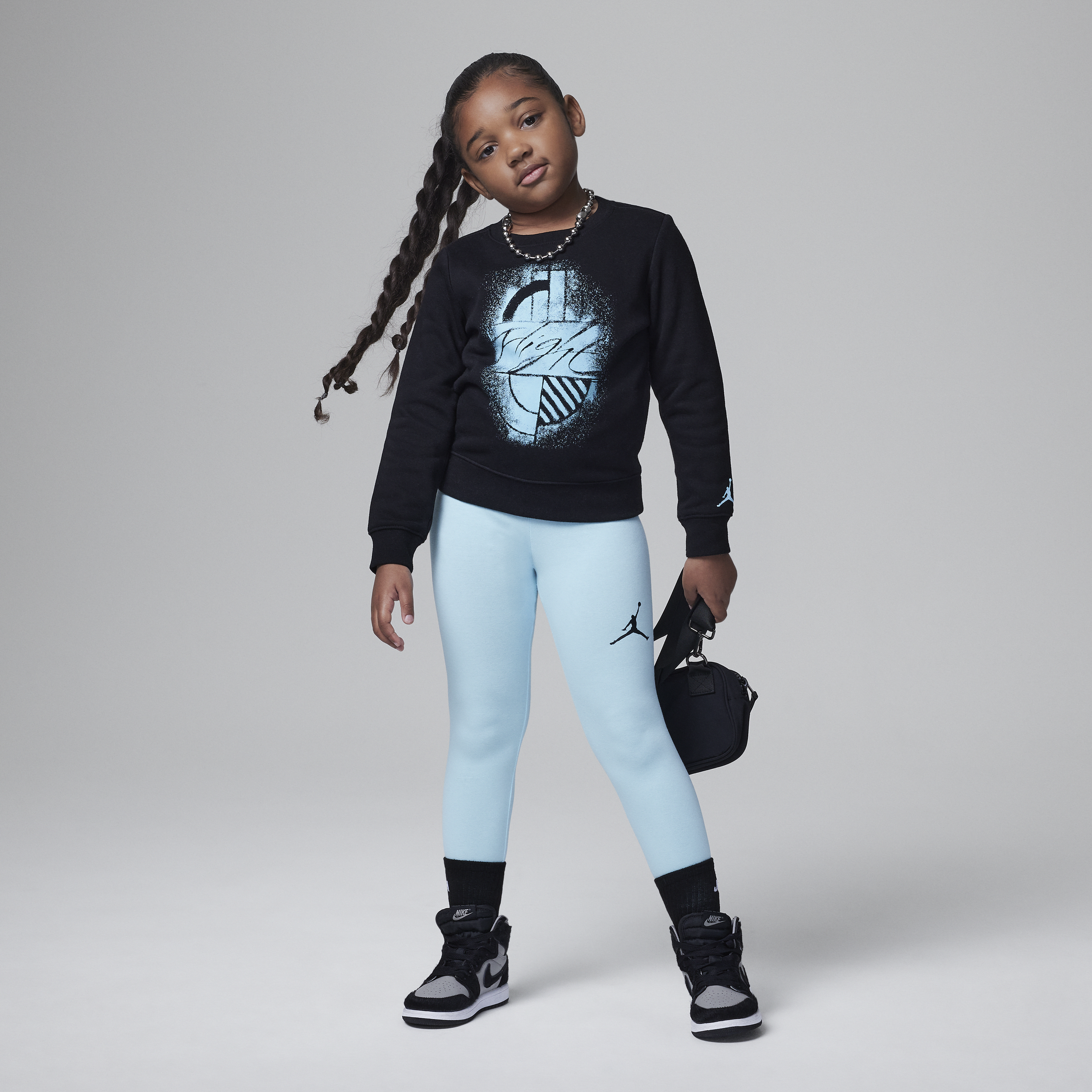 Nike Completo in 2 pezzi con leggings in fleece Jordan W J Brooklyn – Bambini - Blu