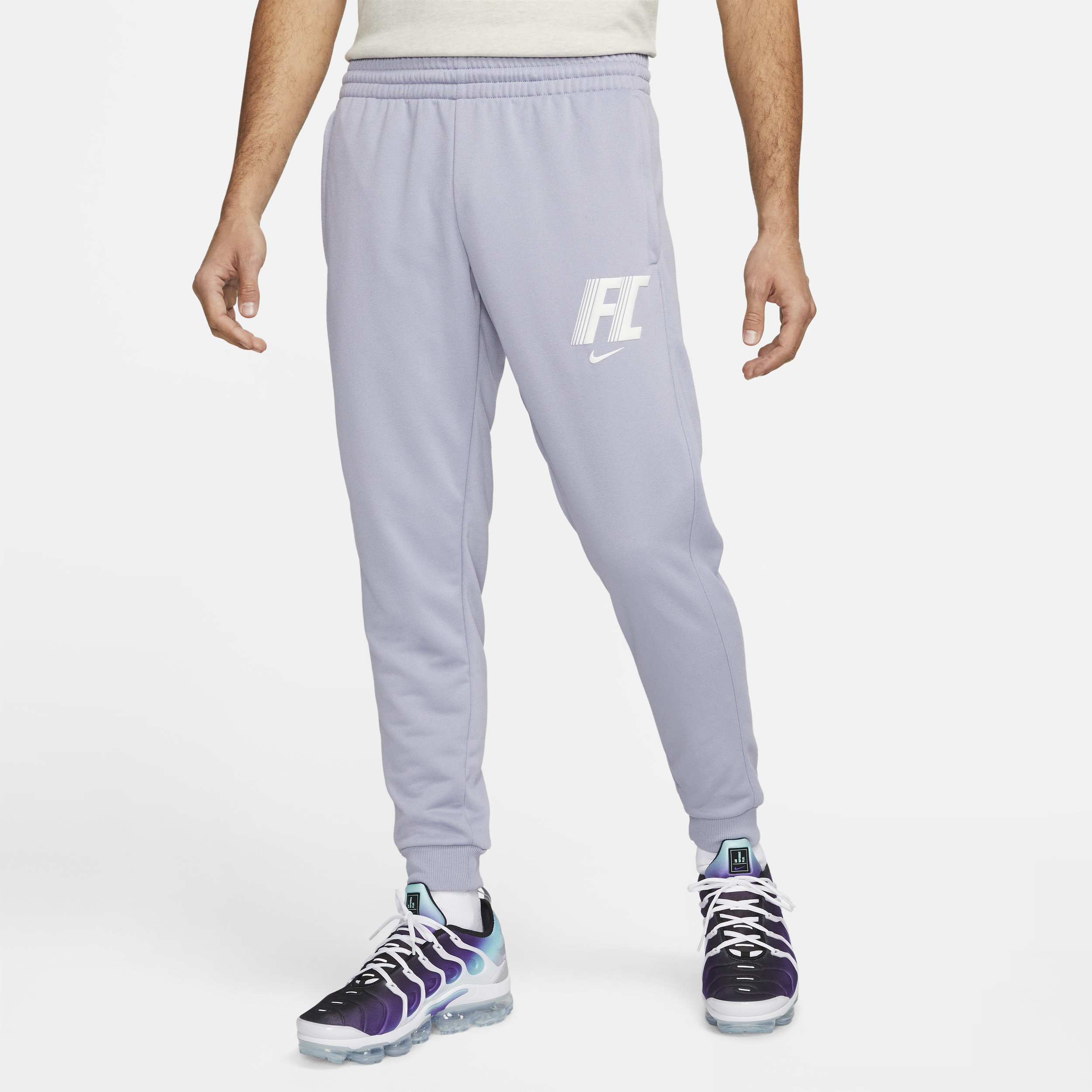 Nike Dri-FIT F.C.-fodboldbukser i fleece til mænd - lilla