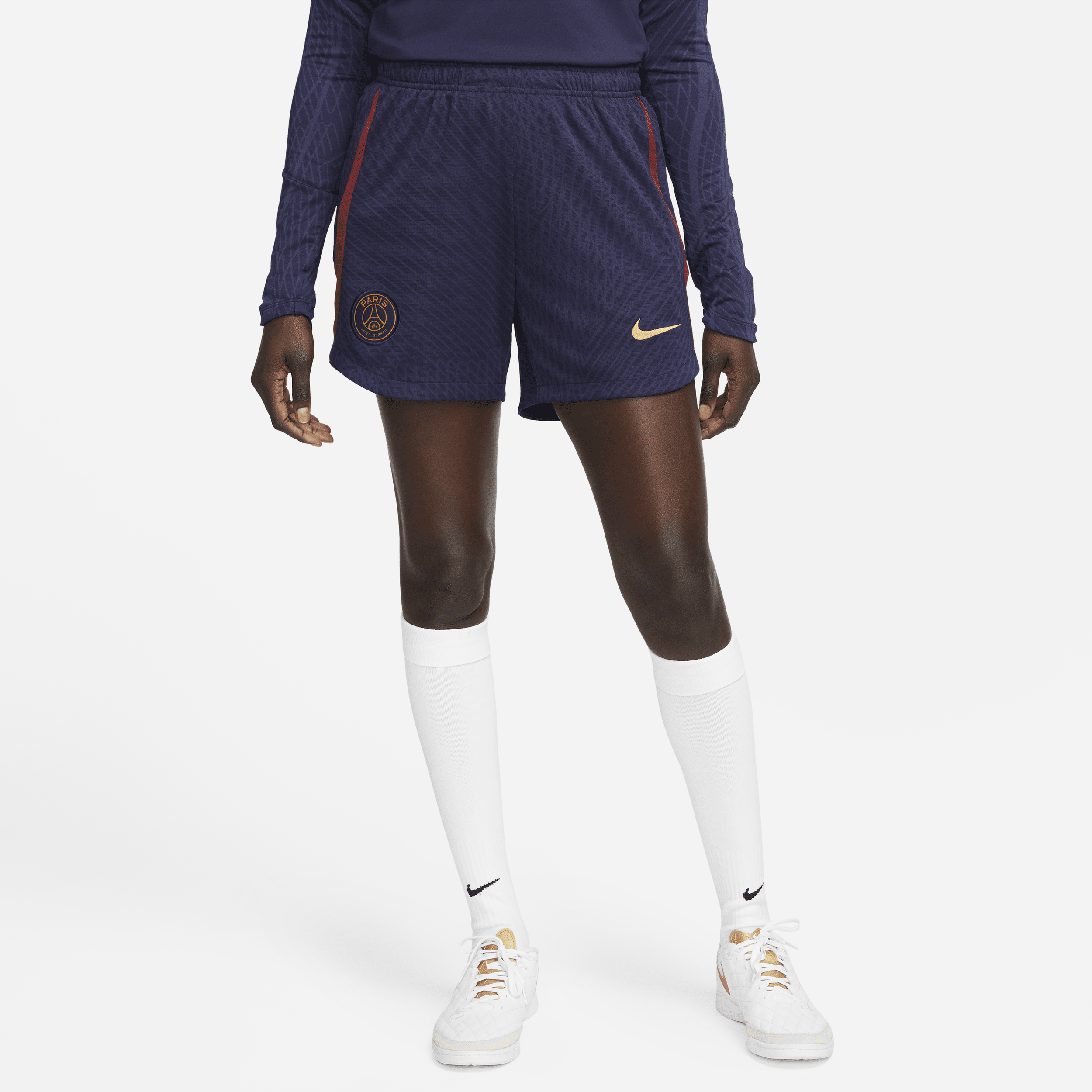 Paris Saint-Germain Strike Nike Dri-FIT knit voetbalshorts voor dames - Blauw