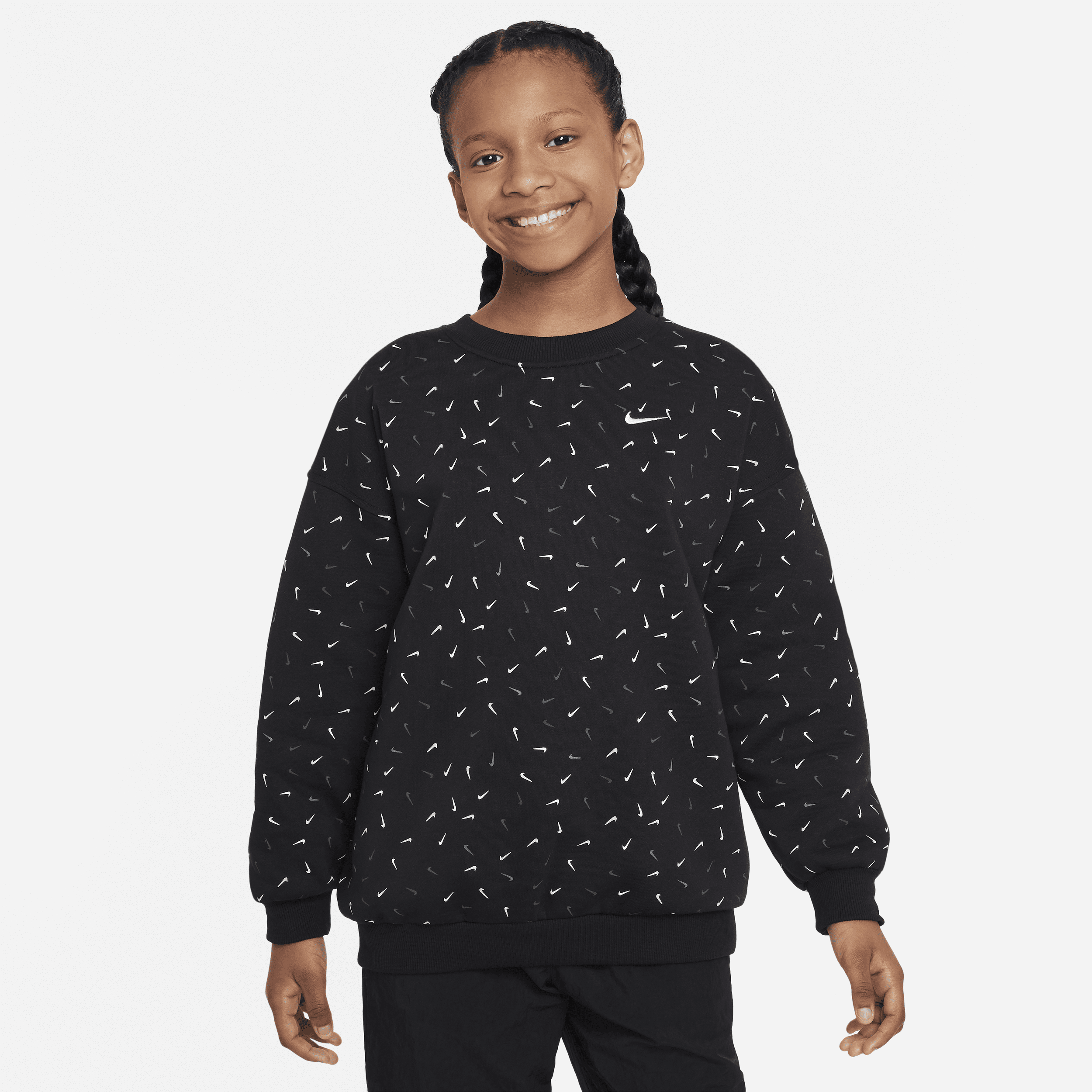 Nike Sportswear Club Fleece oversized sweatshirt voor meisjes - Zwart