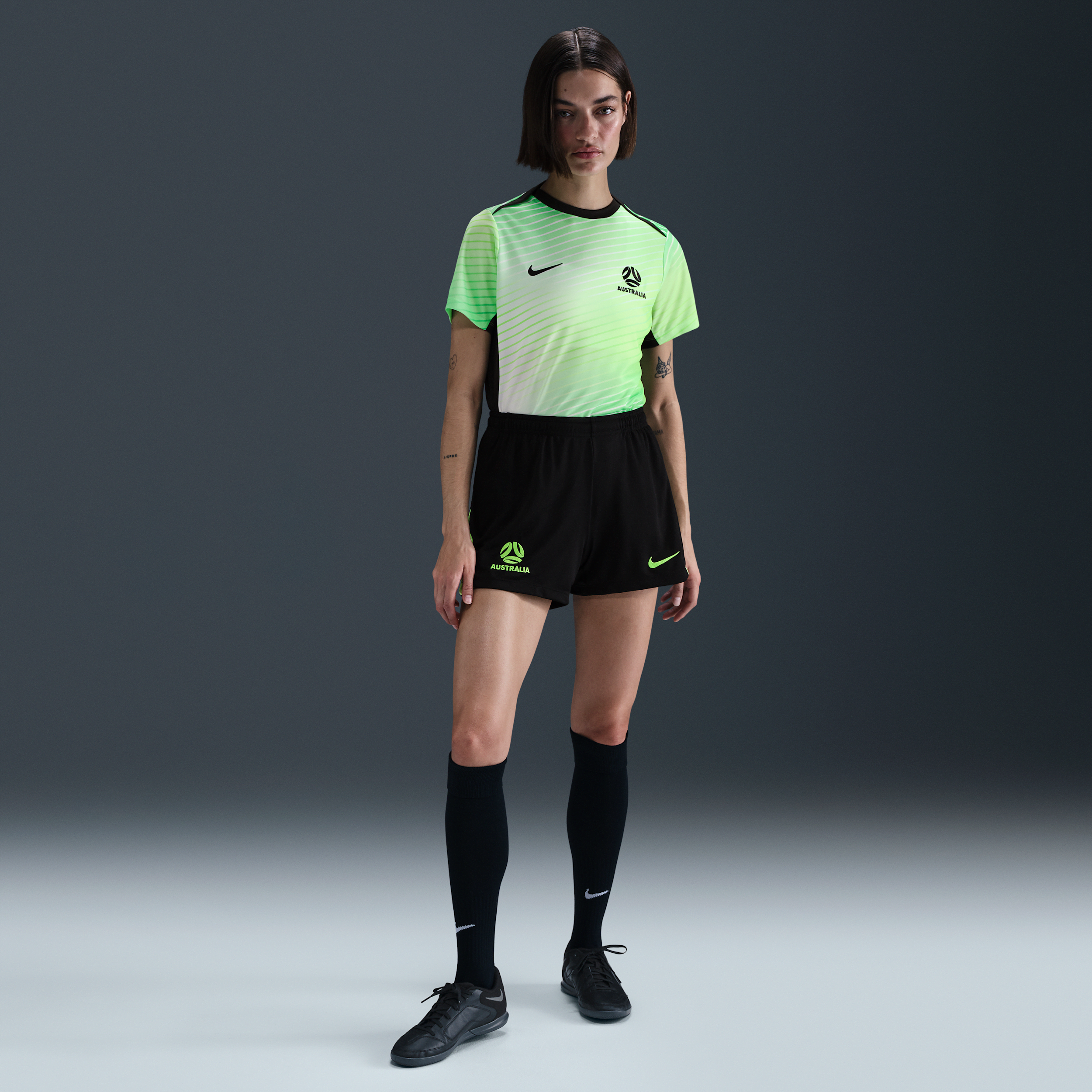 Shorts da calcio in maglia Nike Dri-FIT Australia Academy Pro – Donna - Nero