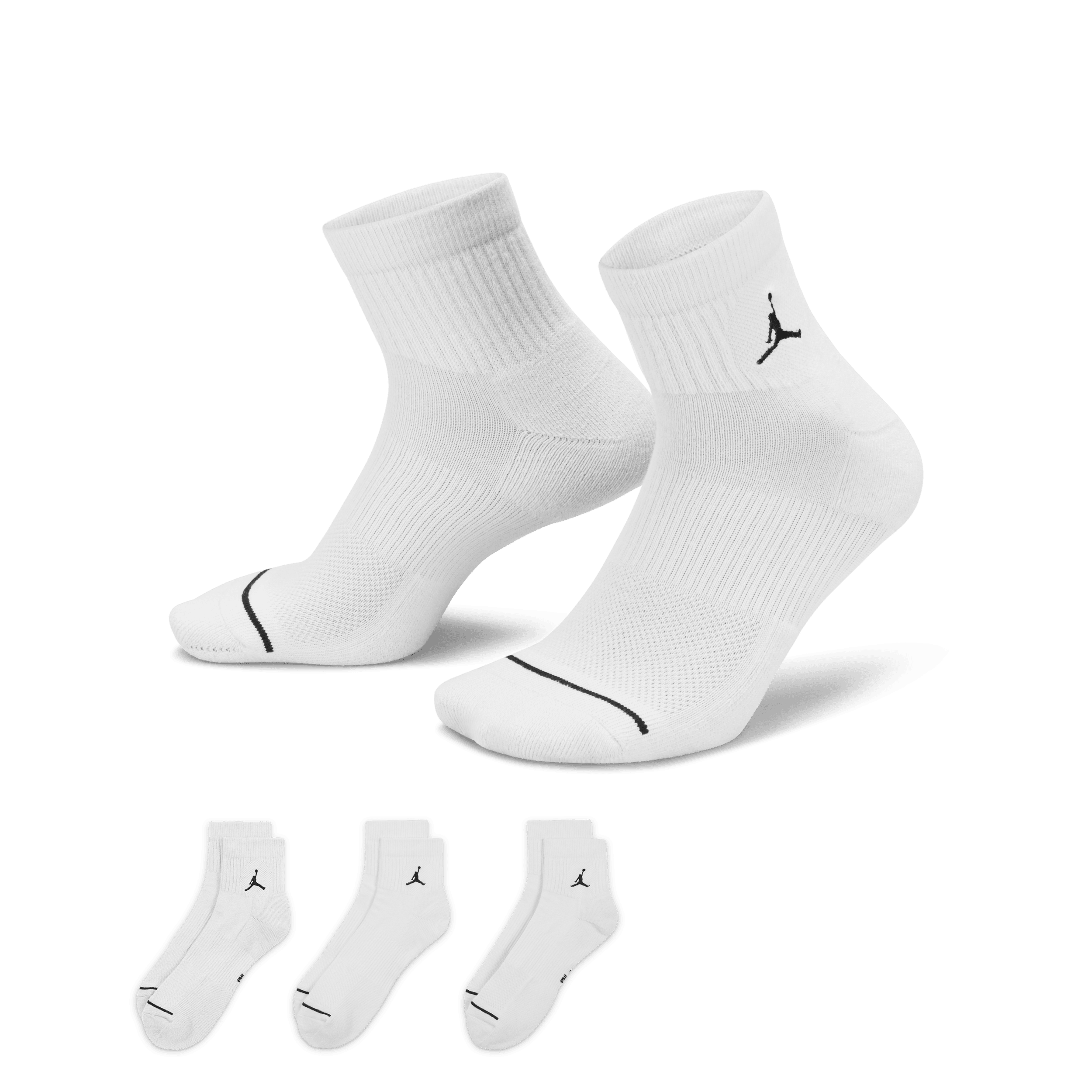 Jordan Everyday Calcetines hasta el tobillo (3 pares) - Blanco