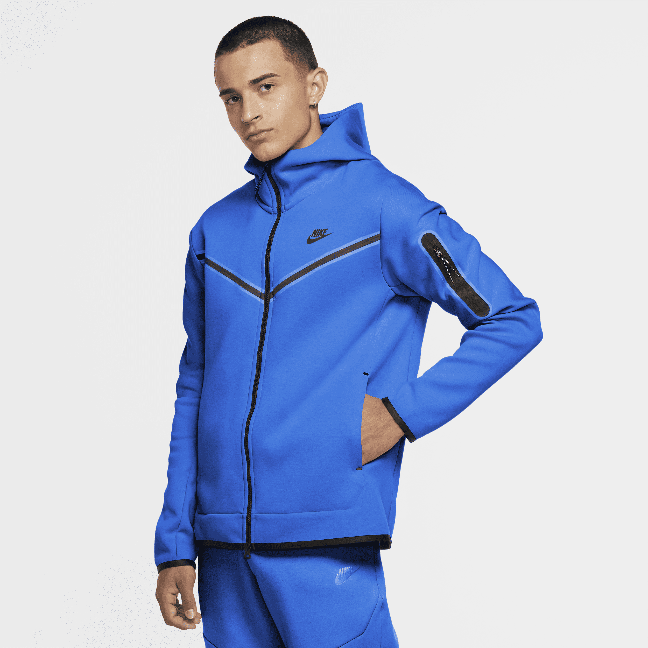 Nike tech shop fleece tracksuit blue