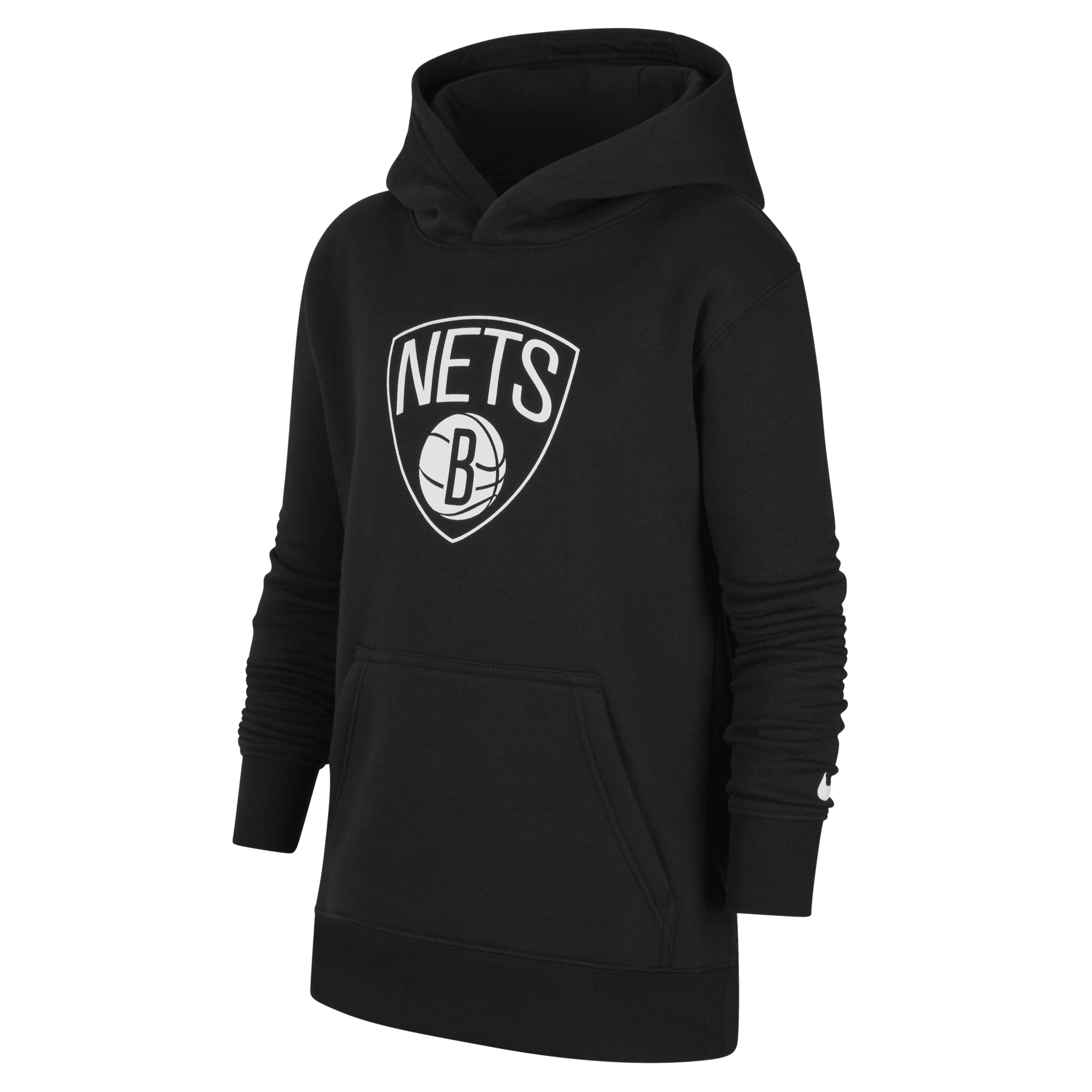 Felpa pullover in fleece con cappuccio Brooklyn Nets Nike NBA - Ragazzi - Nero
