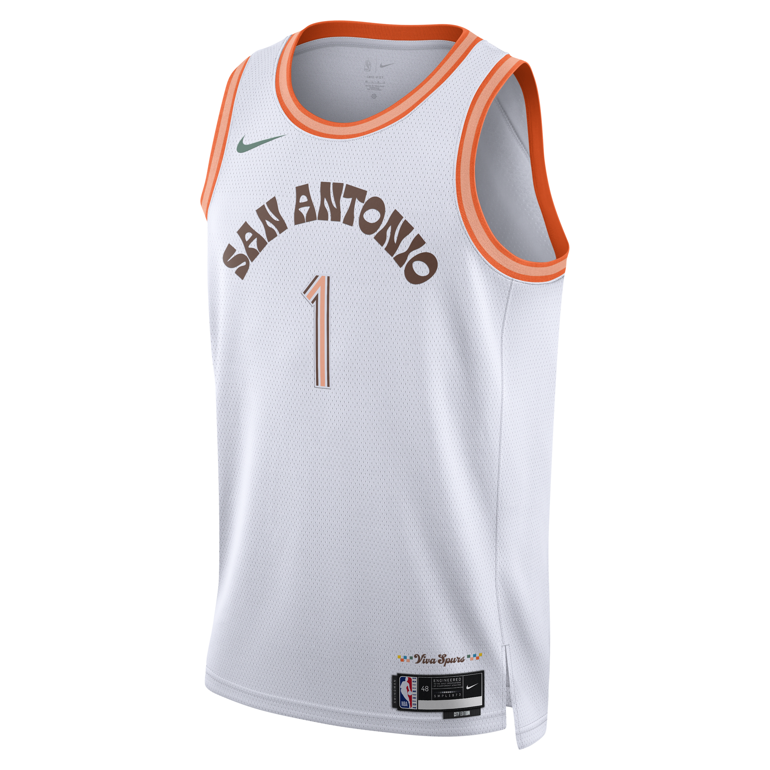 Maglia Victor Wembanyama San Antonio Spurs City Edition 2023/24 Swingman Nike Dri-FIT NBA – Uomo - Bianco