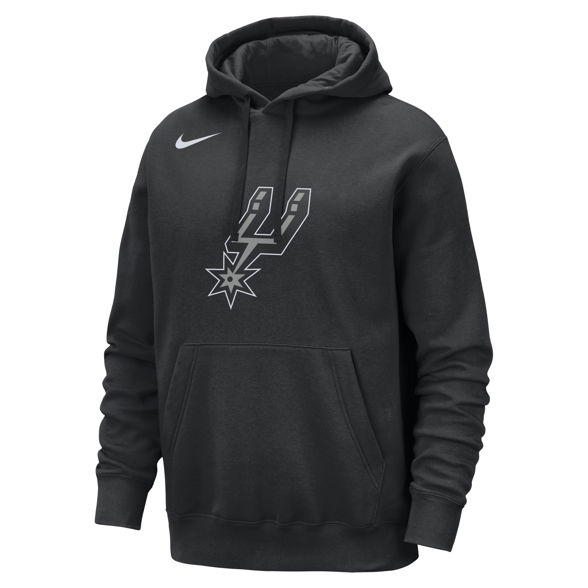 Felpa pullover con cappuccio San Antonio Spurs Club Nike NBA – Uomo - Nero