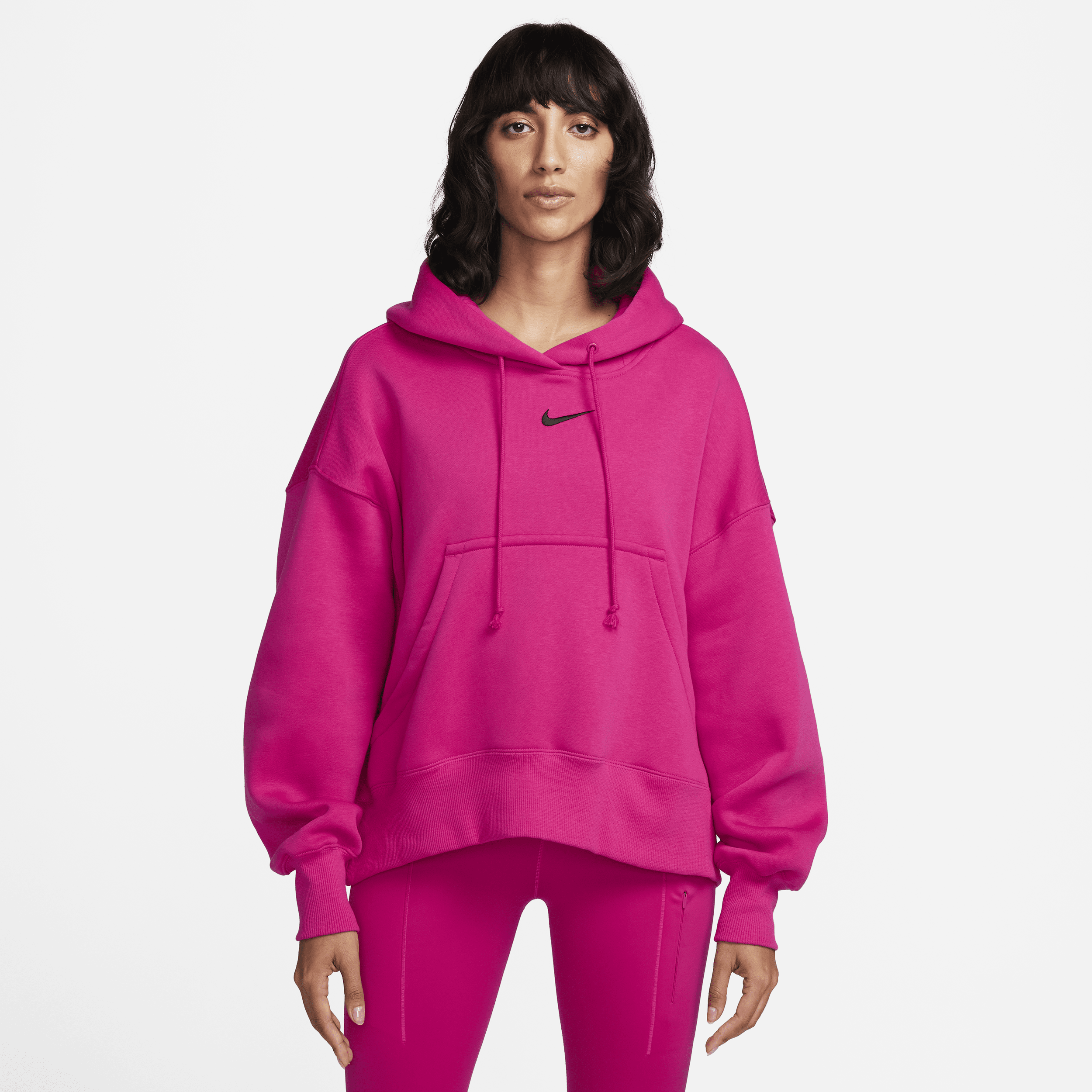 Ekstra overdimensioneret Nike Sportswear Phoenix Fleece-pullover-hættetrøje til kvinder - Pink