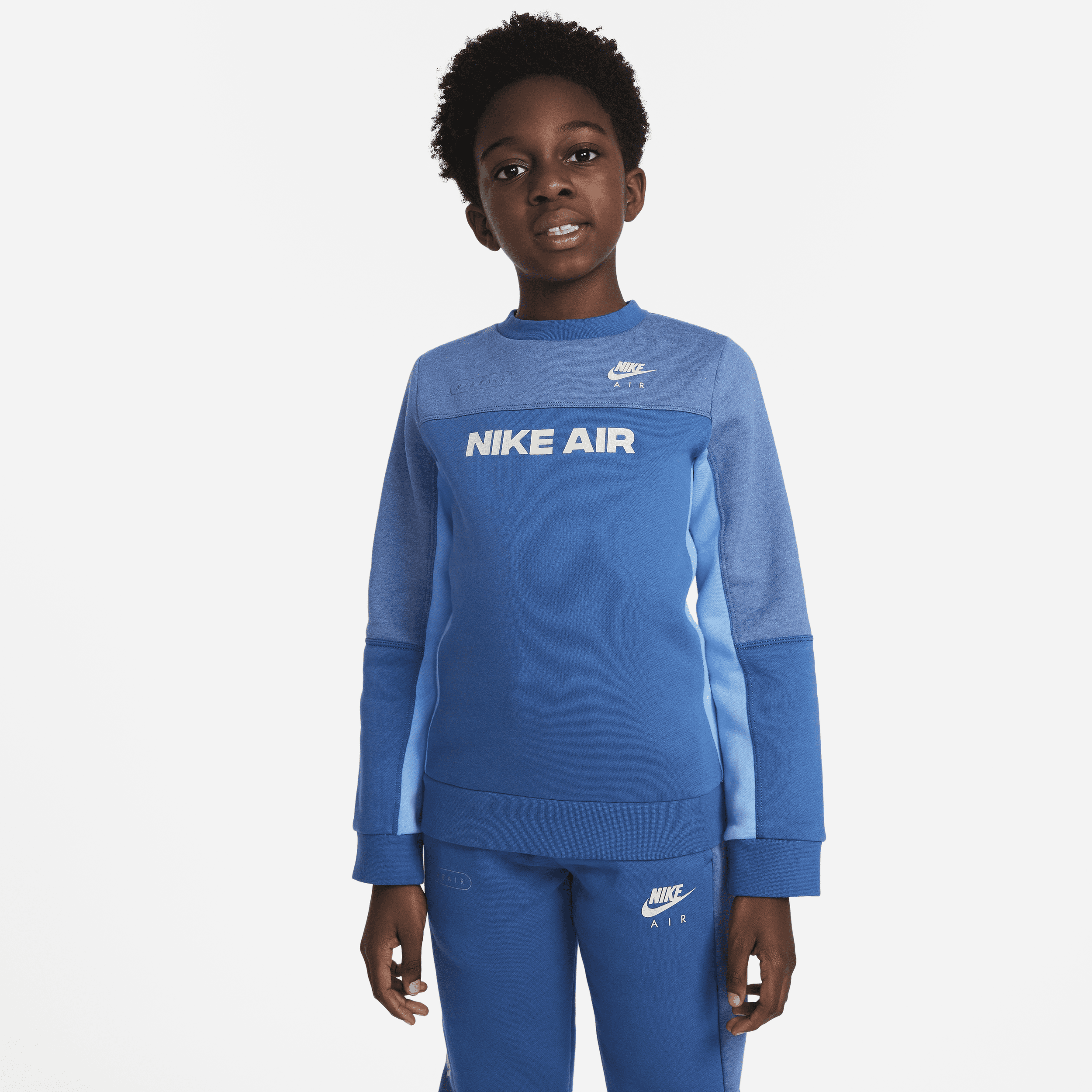Rundhalset Nike Air-sweatshirt til større børn (drenge) - blå