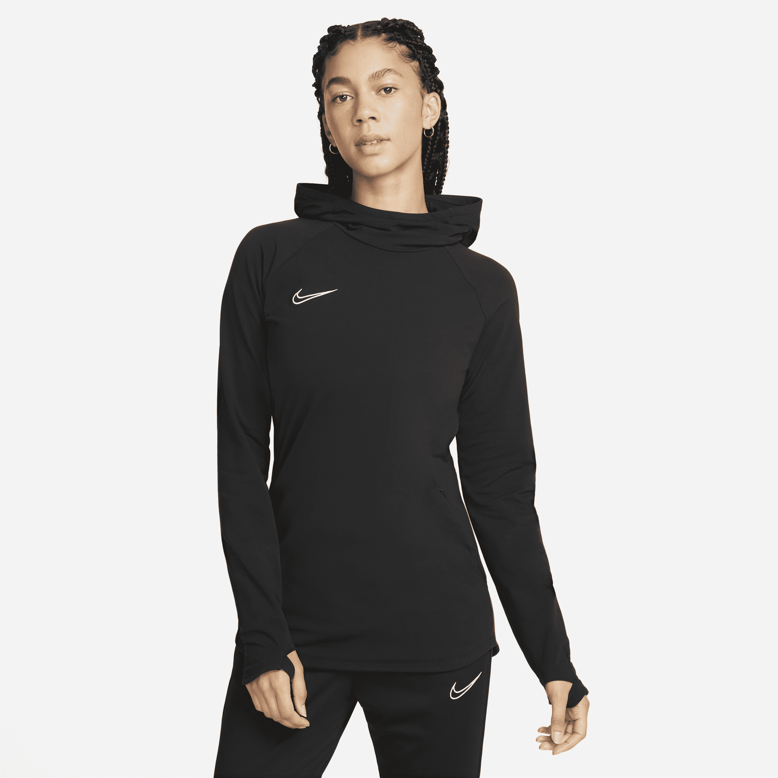 Nike Dri-FIT Academy Hoodie voor dames - Zwart