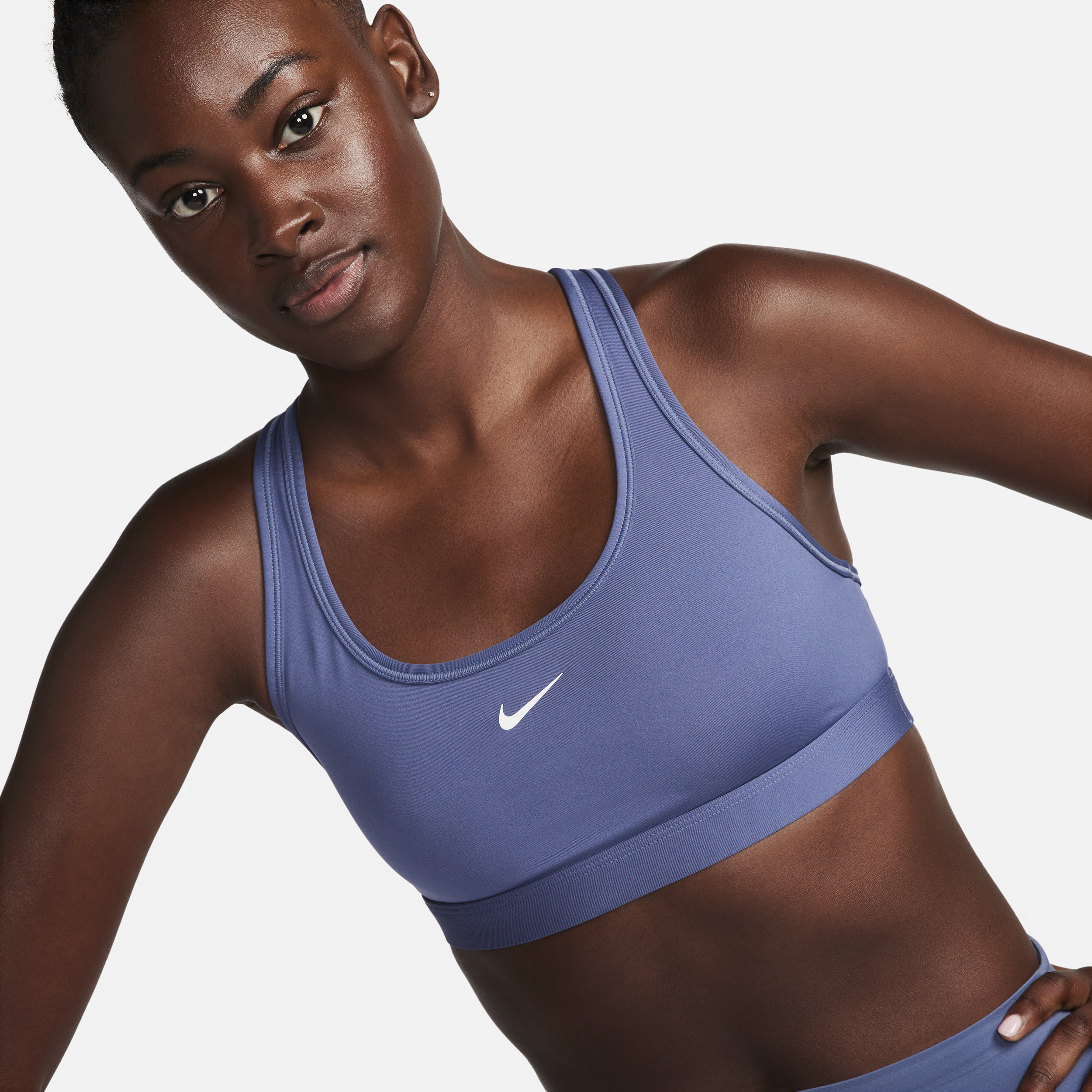 Nike Swoosh Light Support-sports-bh uden indlæg til kvinder - blå