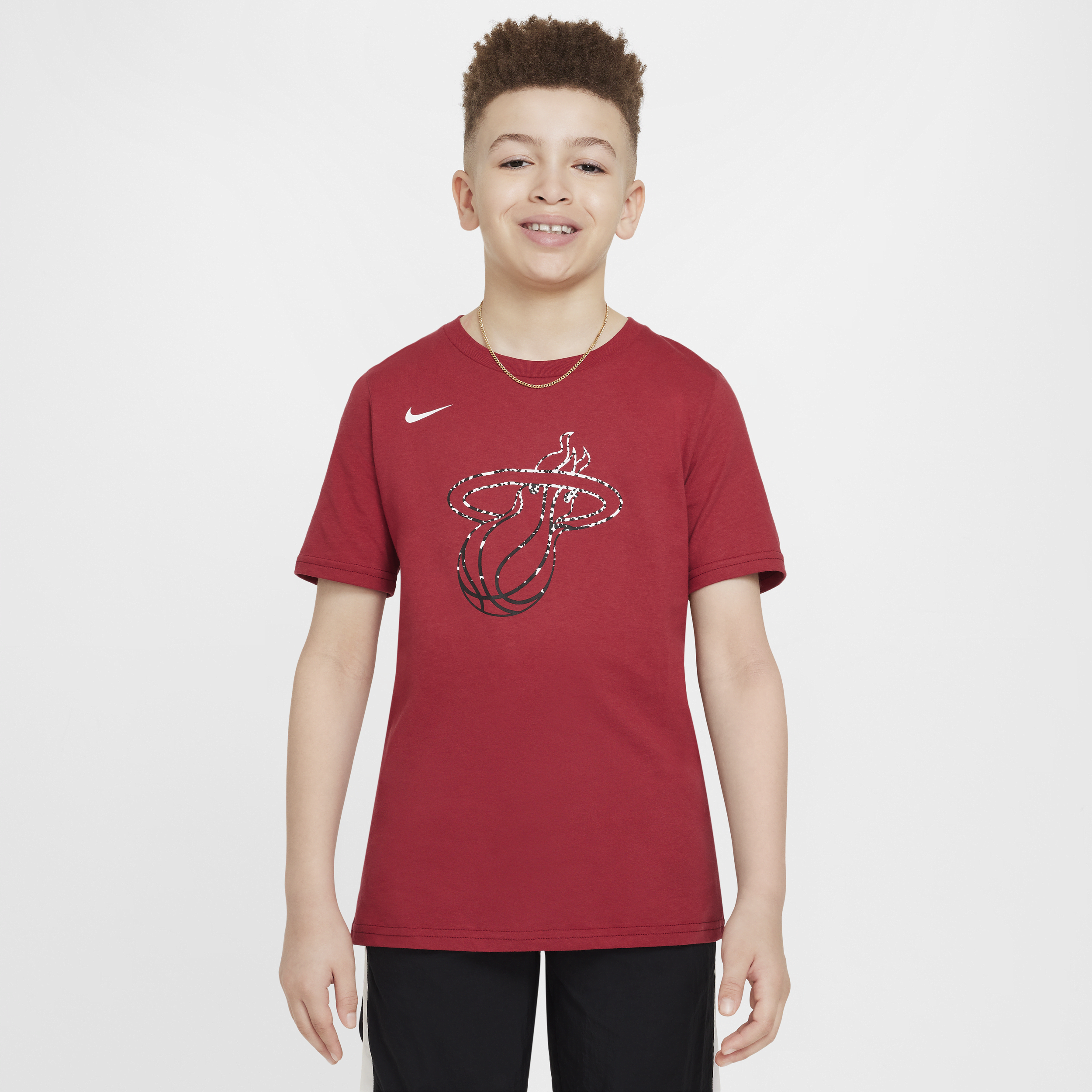 Miami Heat Essential Nike NBA-T-shirt til større børn (drenge) - rød