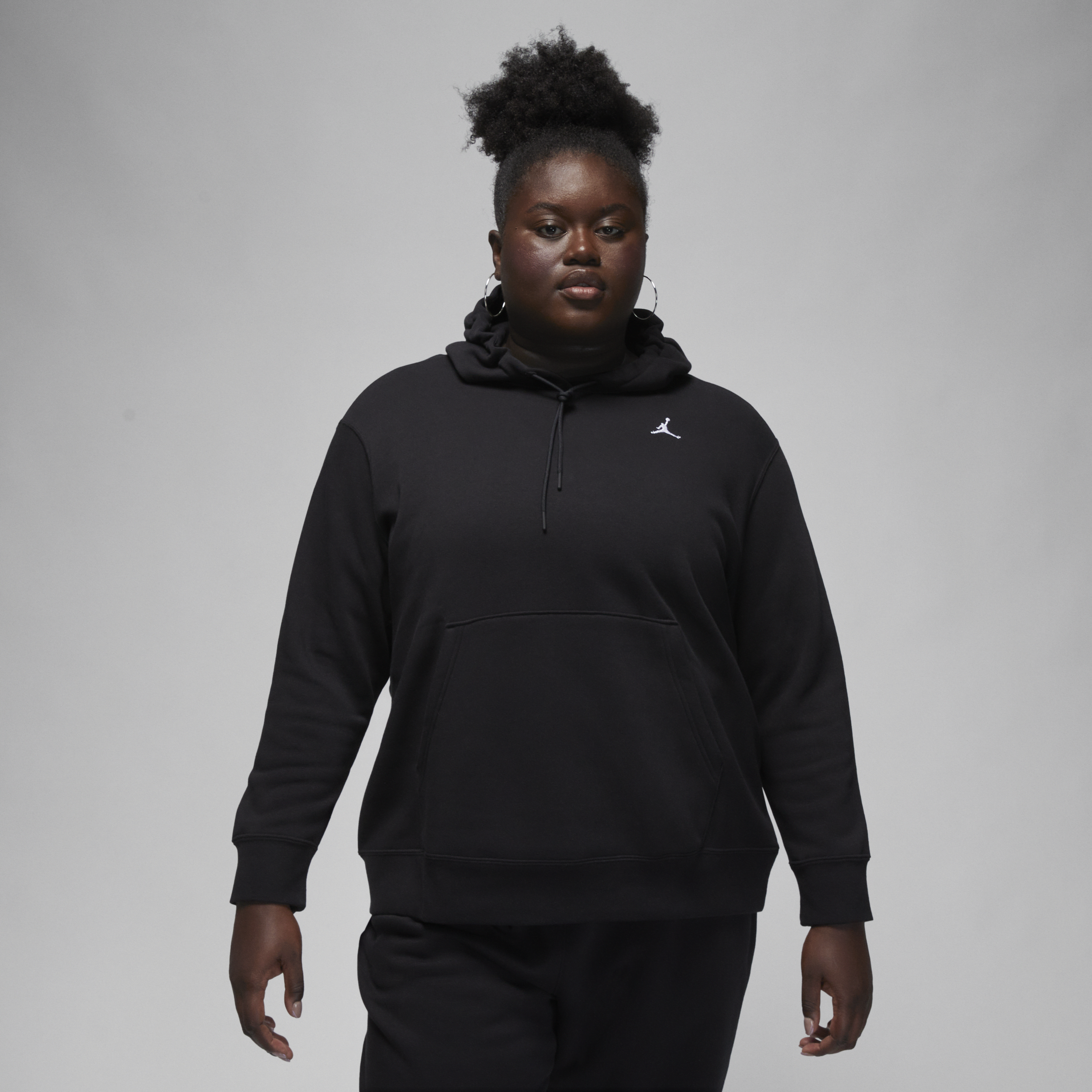 Jordan Brooklyn Fleece-hættetrøje til kvinder (plus size) - sort