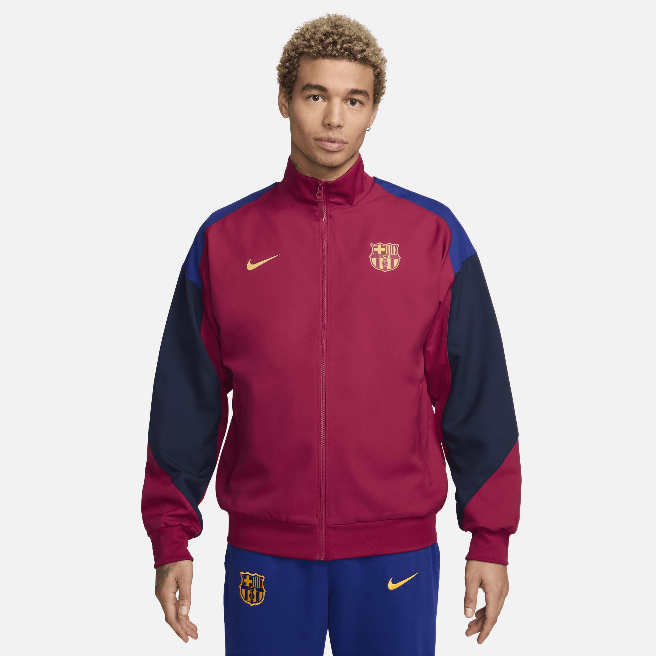 FC Barcelona Strike Nike Dri-FIT-fodboldtræningsjakke til mænd - rød
