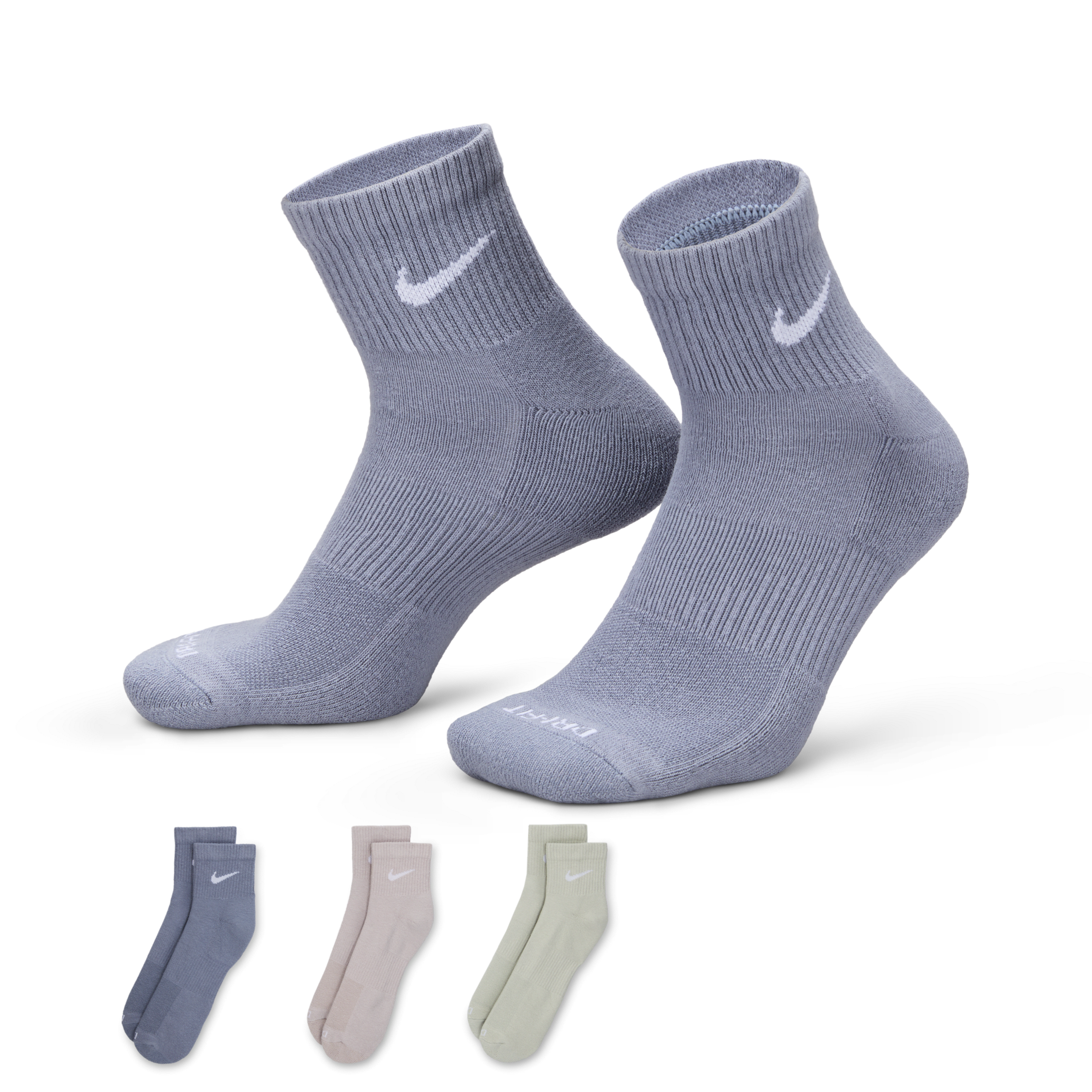 Calze da training alla caviglia Nike Everyday Plus Cushioned (3 paia) - Multicolore
