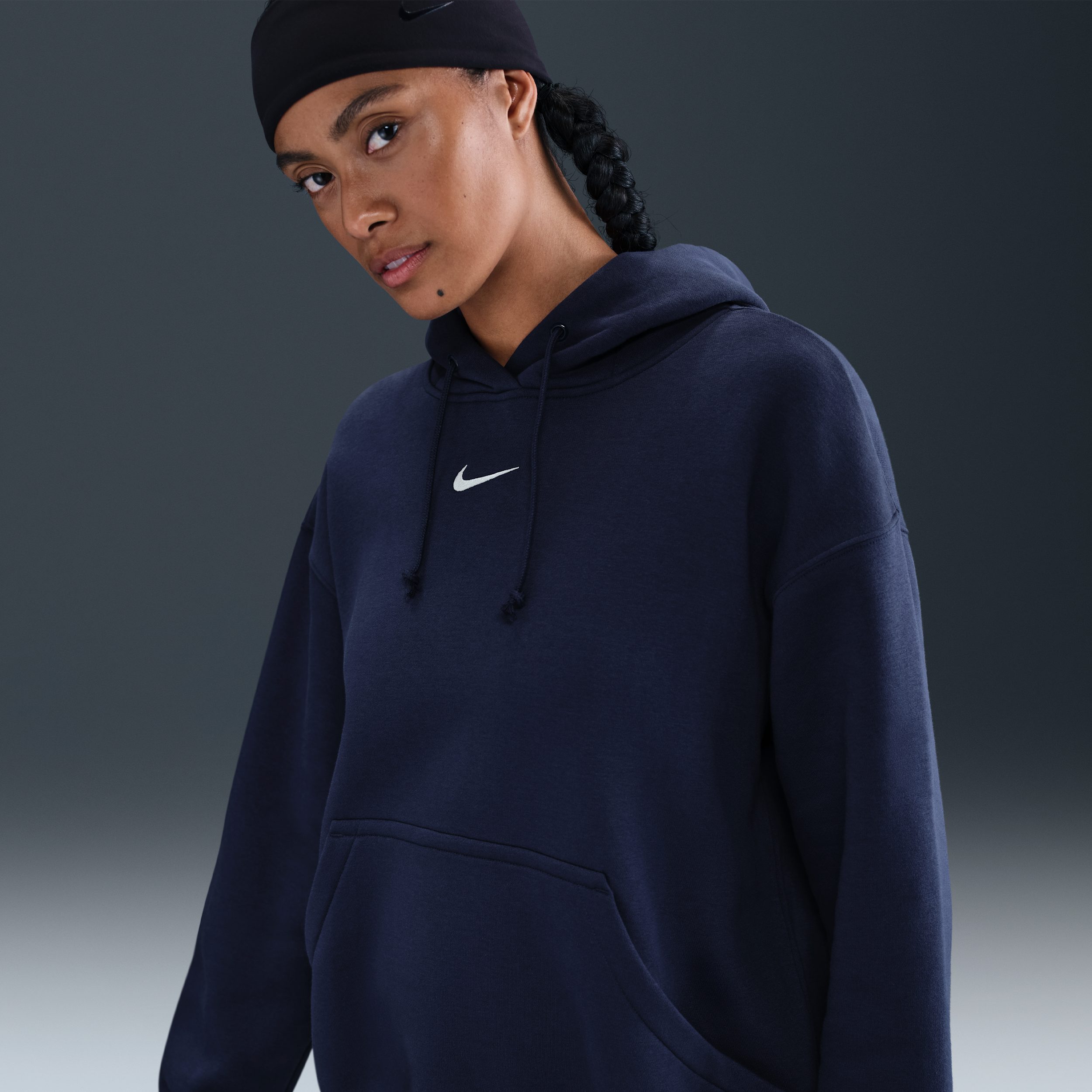 Nike Phoenix Fleece Sudadera con capucha y ajuste oversize - Mujer - Azul