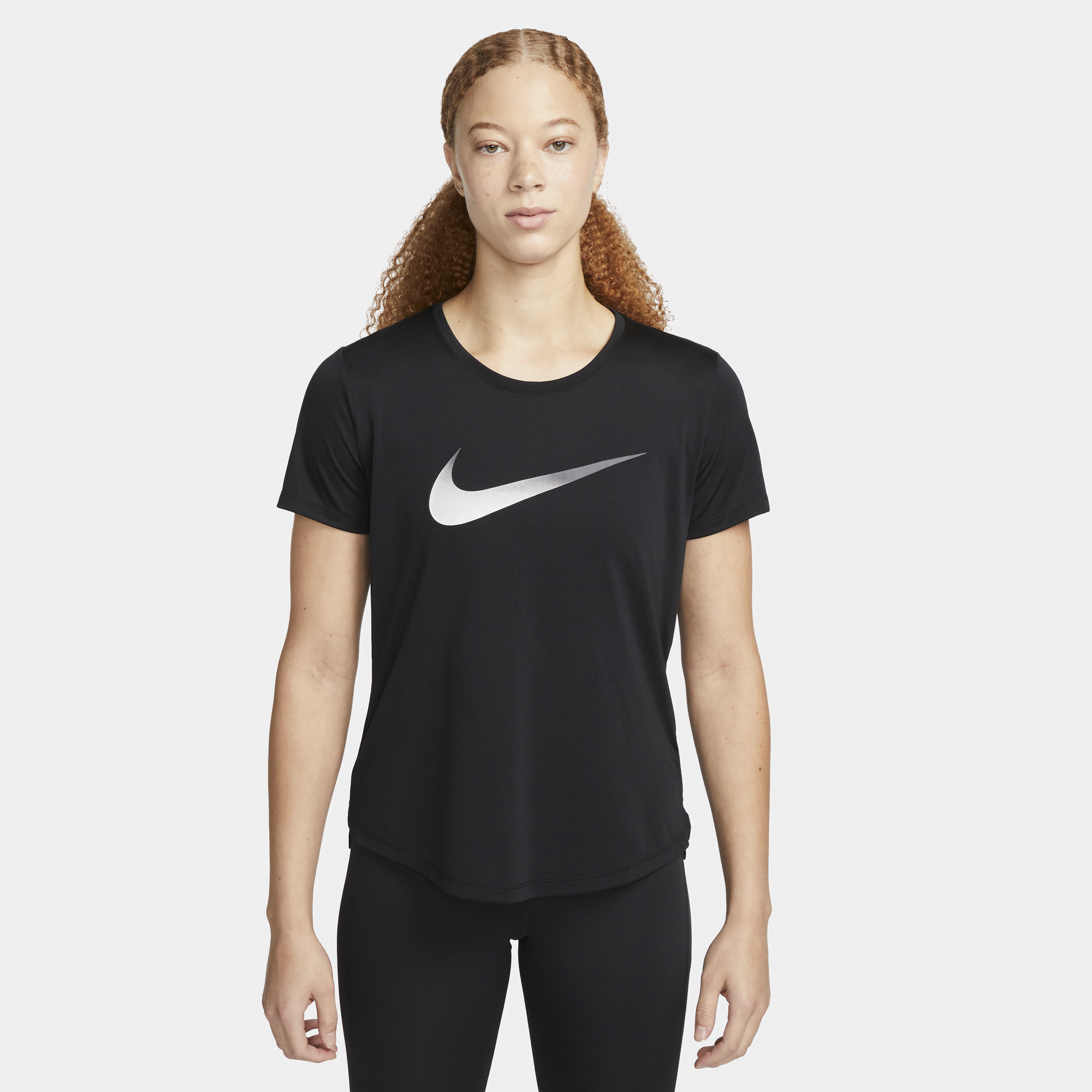 Nike Dri-FIT One Hardlooptop met korte mouwen voor dames - Zwart