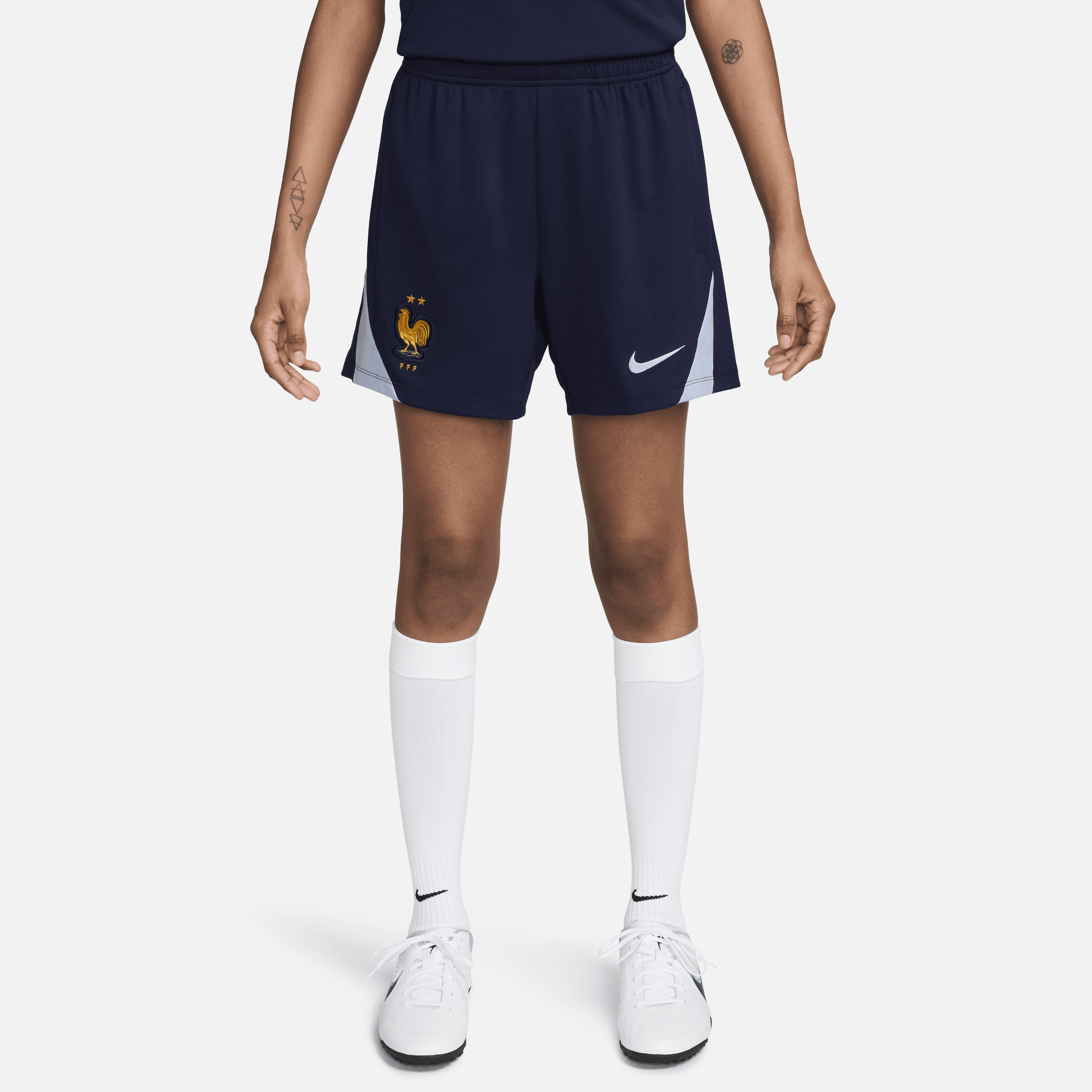 Maskinstrikkede FFF Strike Nike Dri-FIT-fodboldshorts til kvinder - blå