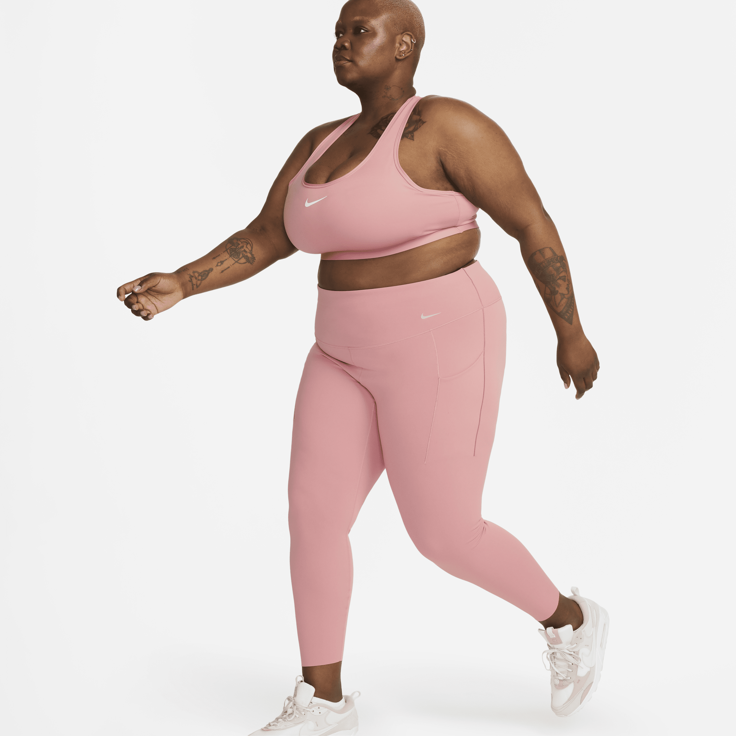 Leggings a 7/8 a vita alta con tasche e sostegno medio Nike Universa – Donna - Rosa