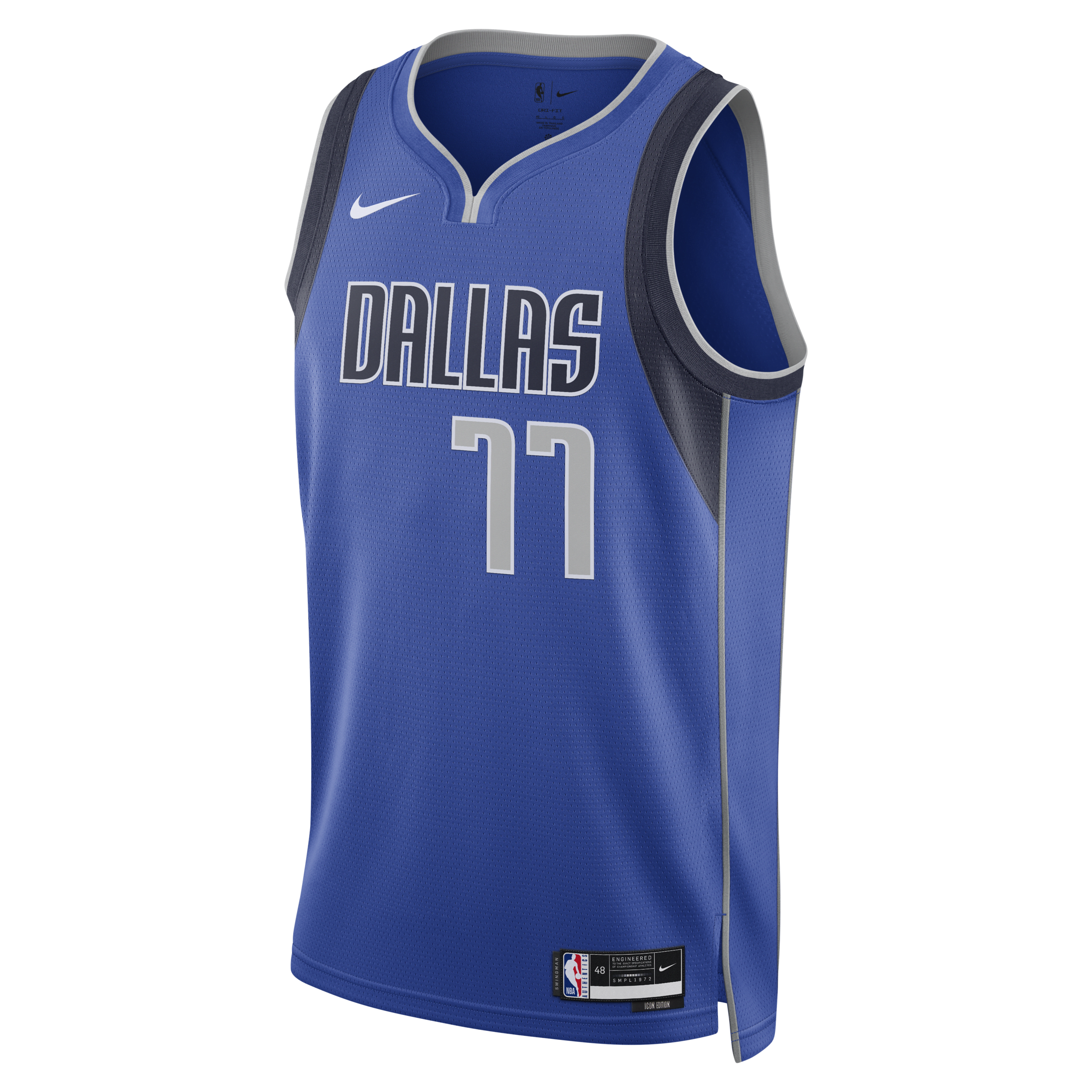 Dallas Mavericks Icon Edition 2022/23 Nike Dri-FIT Swingman NBA-jersey voor heren - Blauw