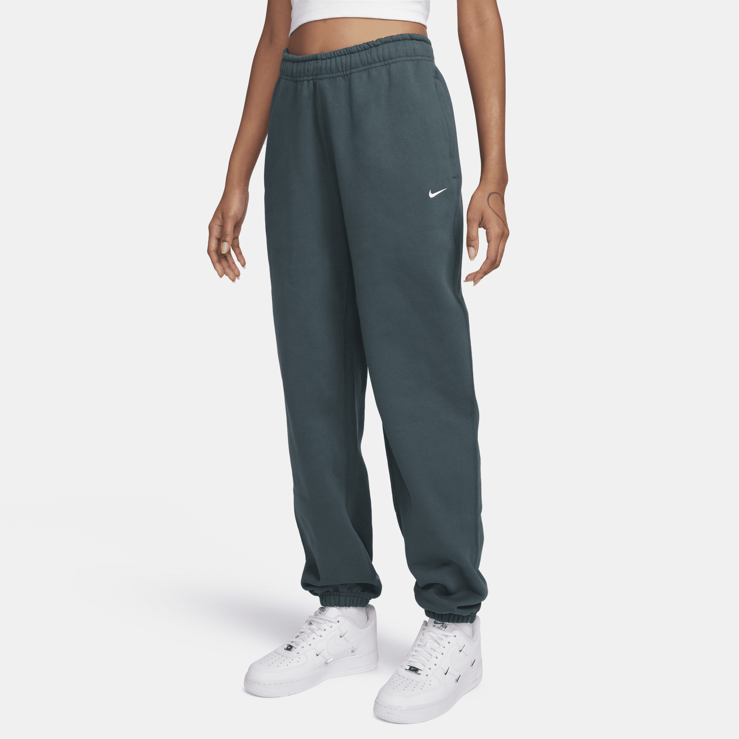 Pantaloni in fleece Nike Solo Swoosh - Donna - Verde
