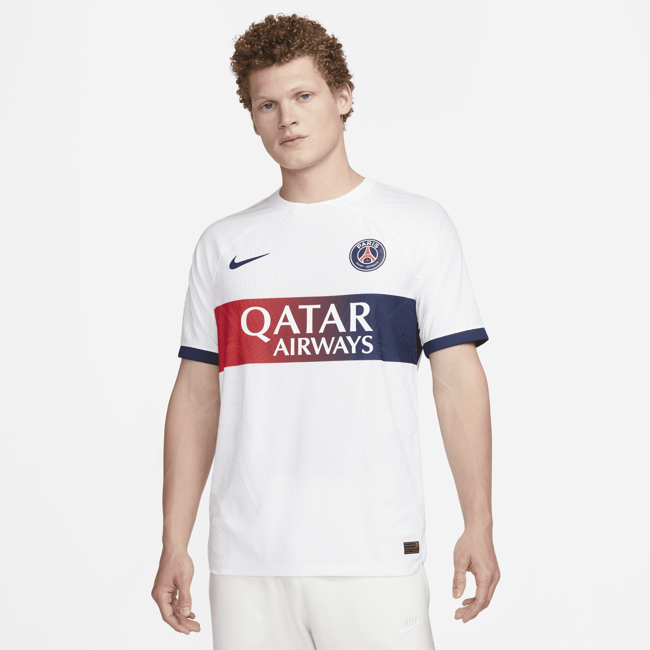 Paris Saint-Germain 2023/24 Match Away Nike Dri-FIT ADV-fodboldtrøje til mænd - hvid