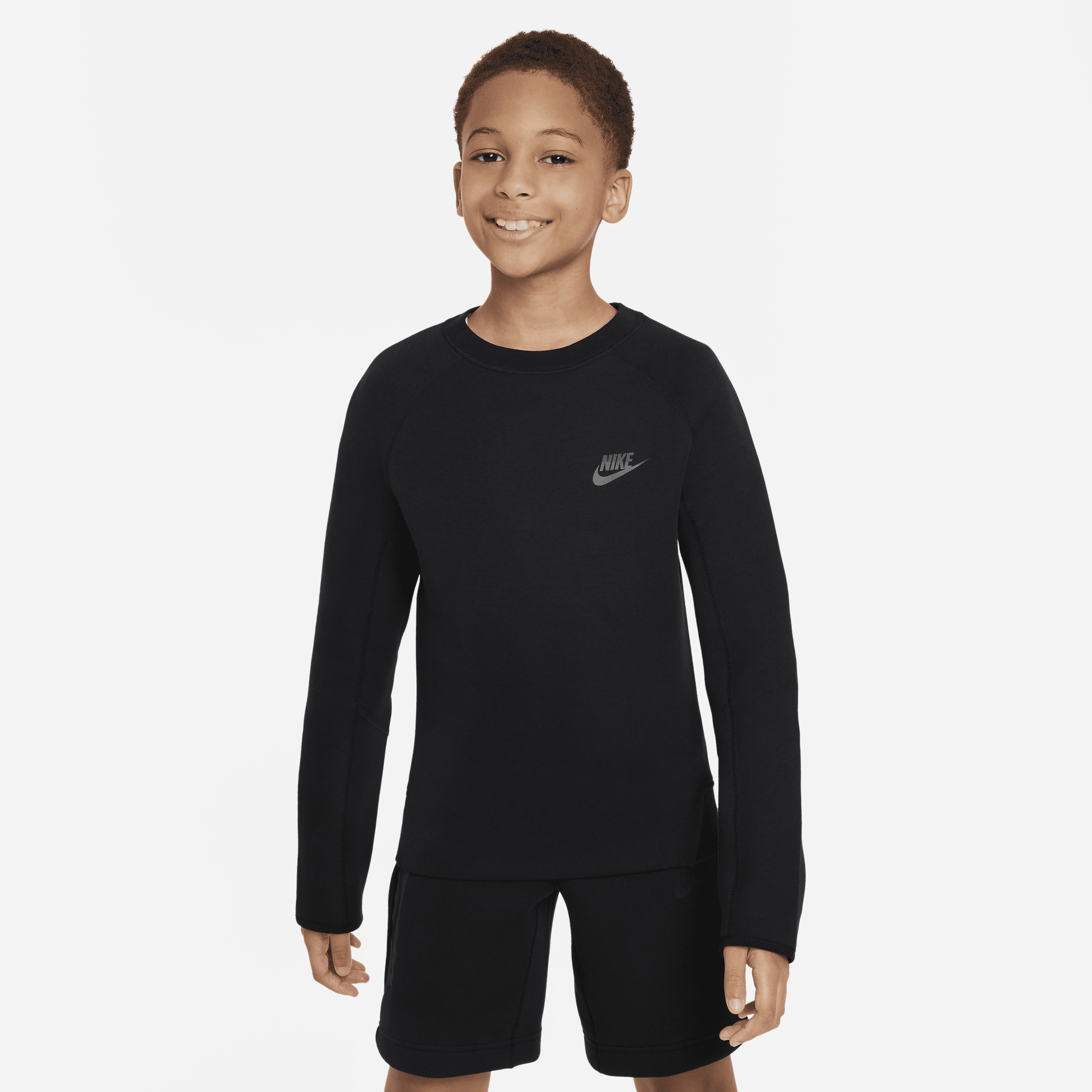 Nike Sportswear Tech Fleece-sweatshirt til større børn (drenge) - sort