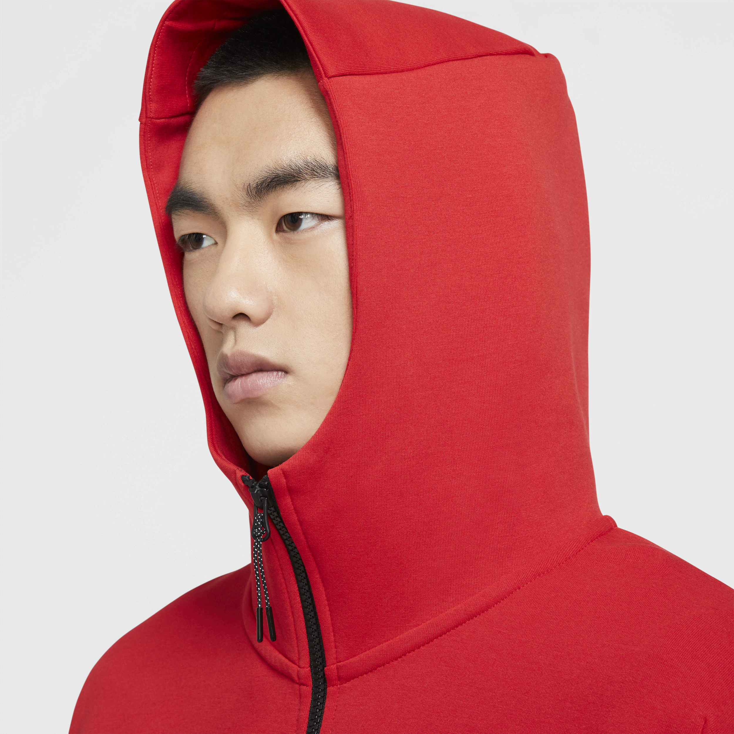 Mens Nike Tech Fleece Full Zip Hoodie - University Red | CU4489