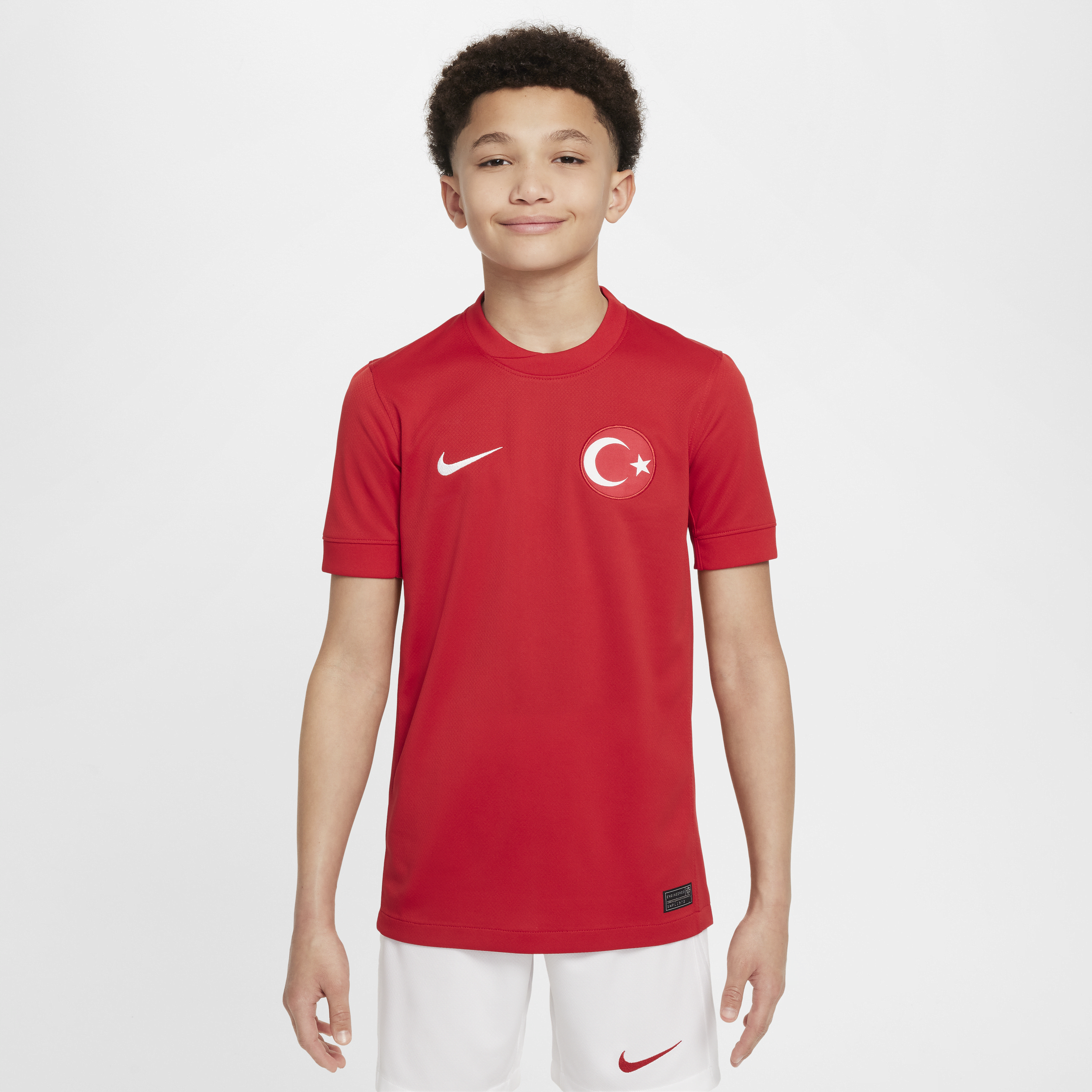 Maglia da calcio replica Nike Dri-FIT Turchia 2024/25 Stadium per ragazzo/a – Away - Rosso