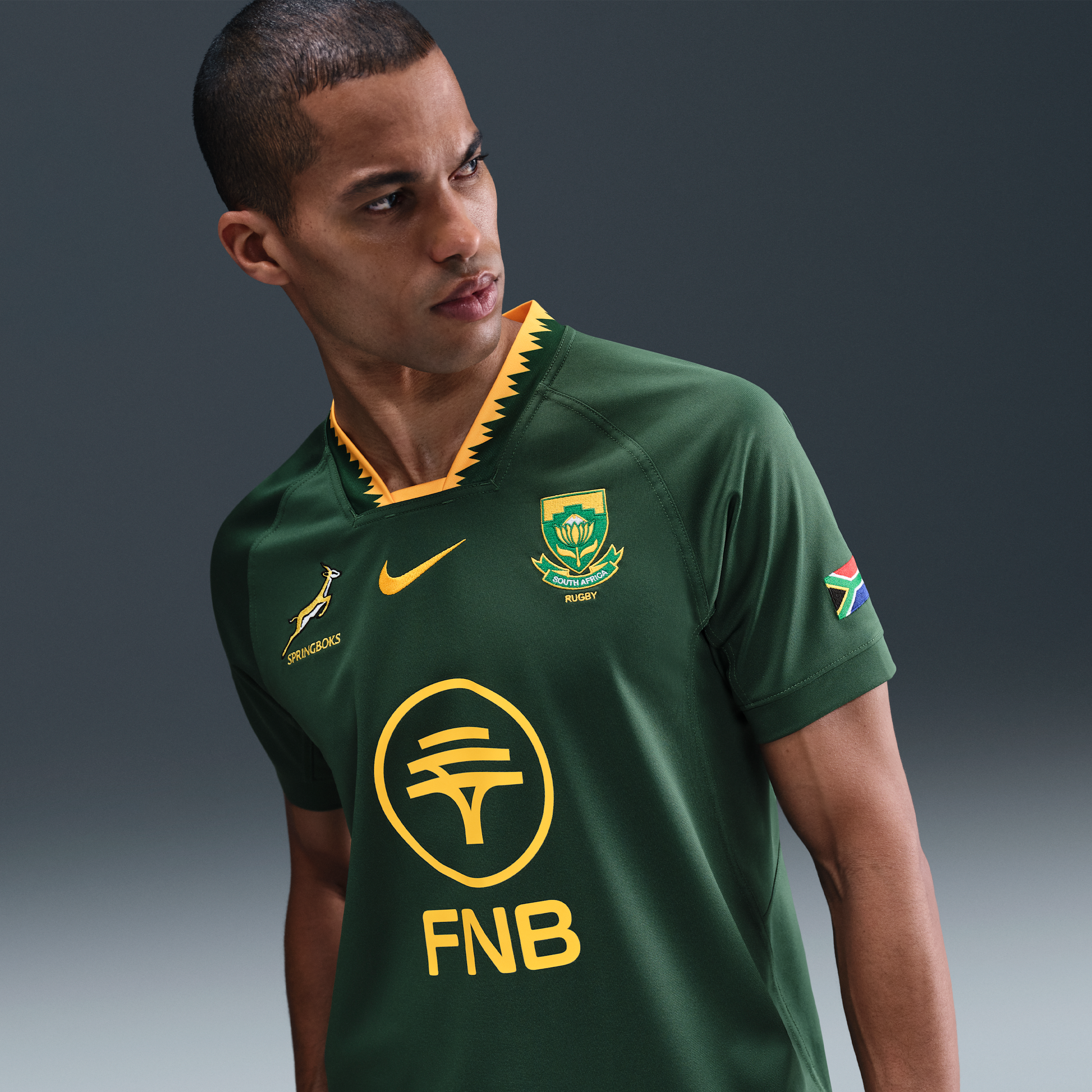 Maglia da rugby replica Nike Springboks 2025/26 Stadium da uomo – Home - Verde
