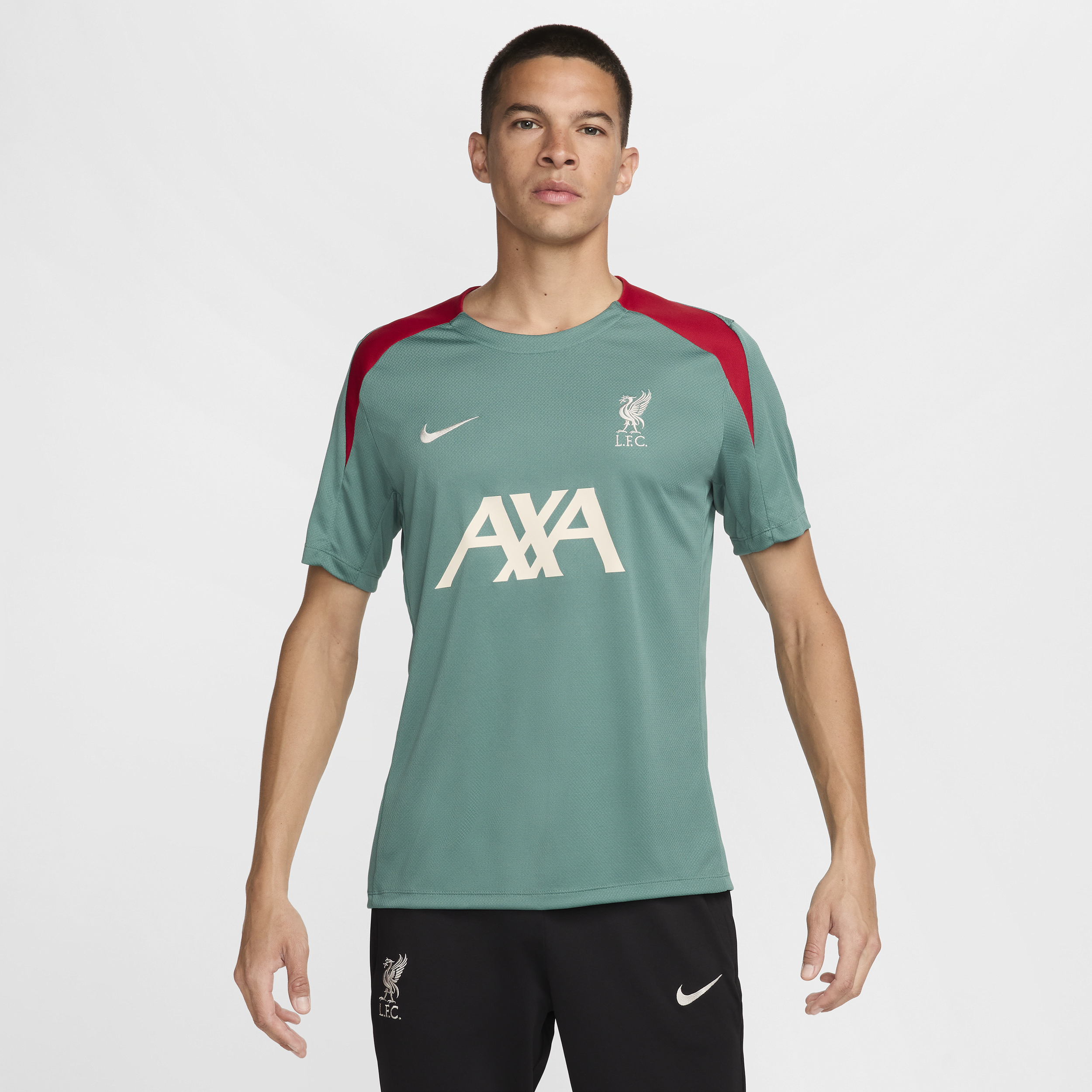 Maskinstrikket Liverpool FC Strike Third Nike Dri-FIT-fodboldtrøje med korte ærmer til mænd - grøn