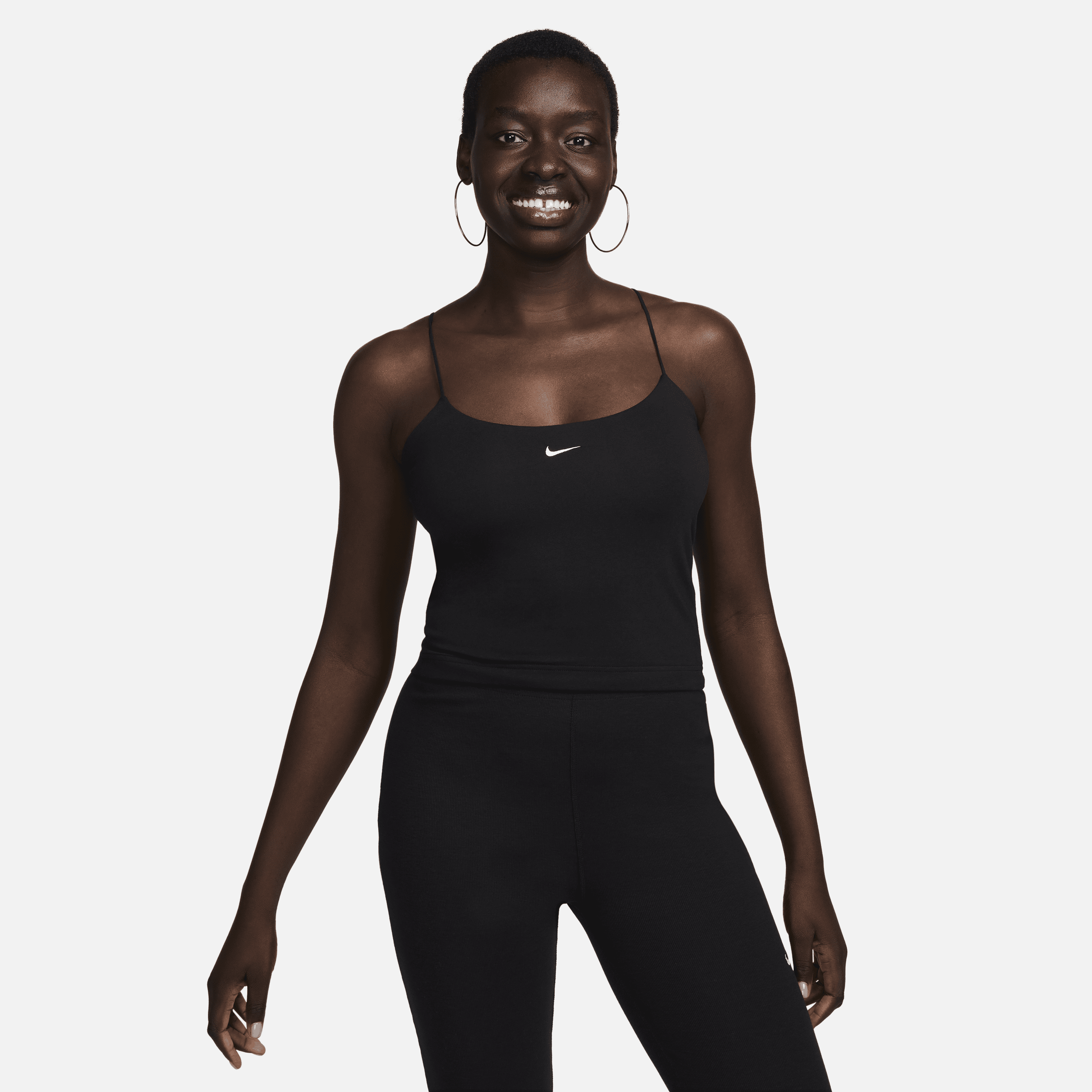 Canotta aderente con spalline sottili Nike Sportswear Chill Knit – Donna - Nero